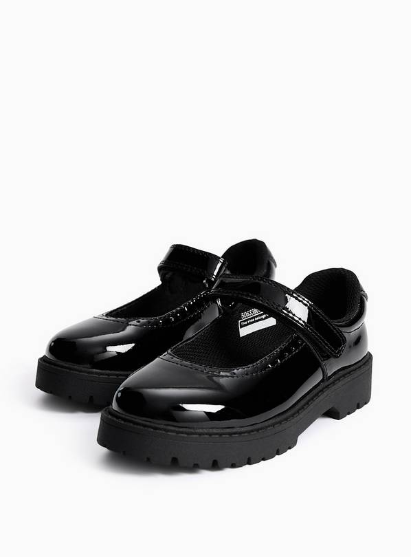 Black Patent Leather Chunky Mary Jane School Shoes 7 Infant
