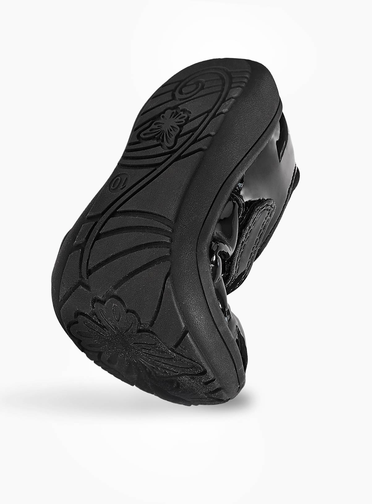 Black PU Patent Slim Sole Mary Jane School Shoes 8 Infant - Image 2