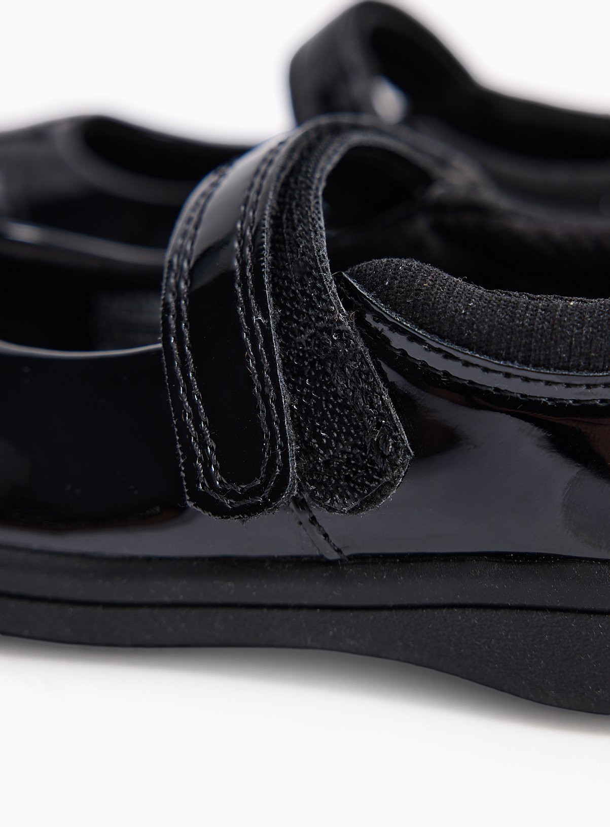 Black PU Patent Star Detail Slim Sole Mary Jane School Shoes 8 Infant - Image 4 thumbnail
