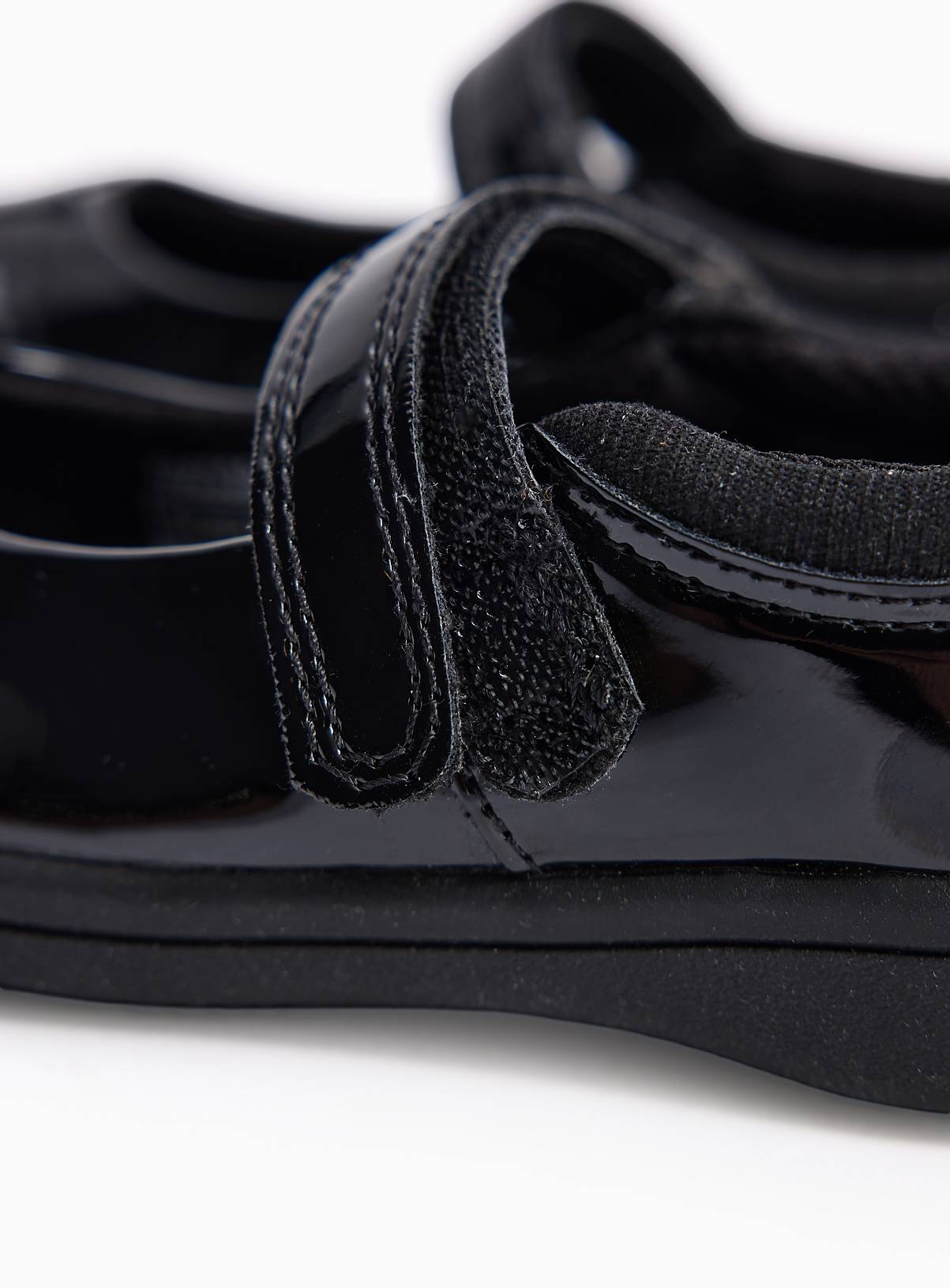 Black PU Patent Star Detail Slim Sole Mary Jane School Shoes 8 Infant - Image 4