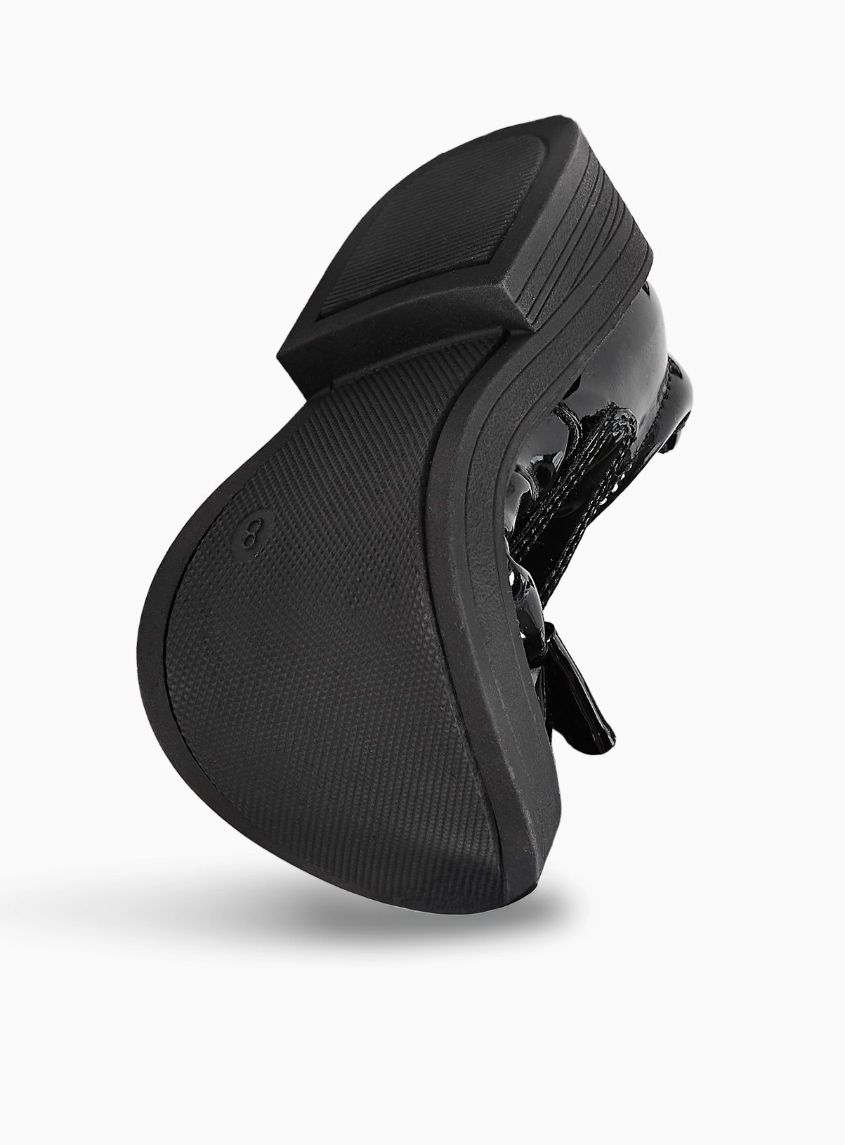 Black PU Patent Bow Detail Mary Jane School Shoes 12 Infant - Image 2 thumbnail