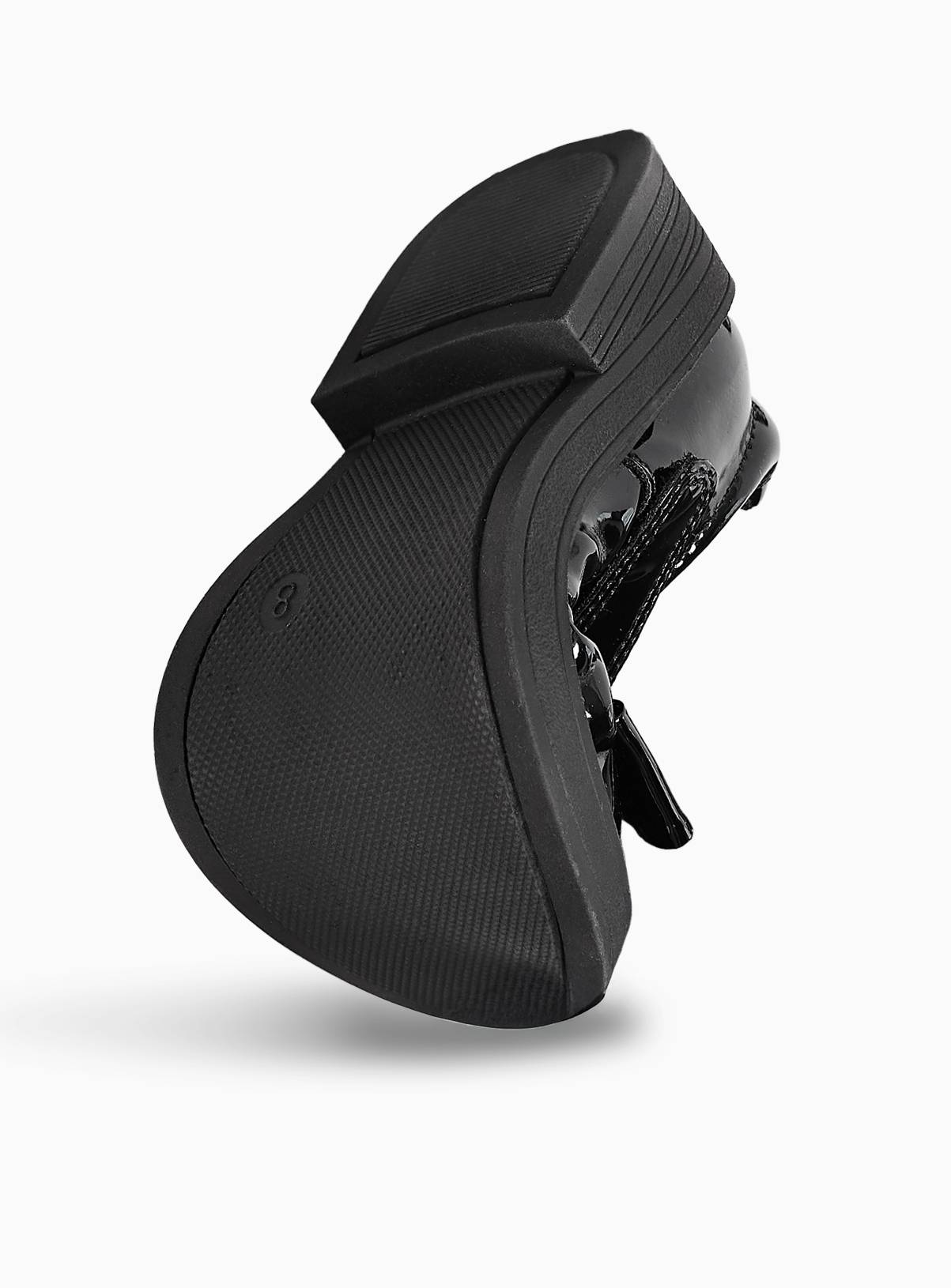 Black PU Patent Bow Detail Mary Jane School Shoes 12 Infant - Image 2