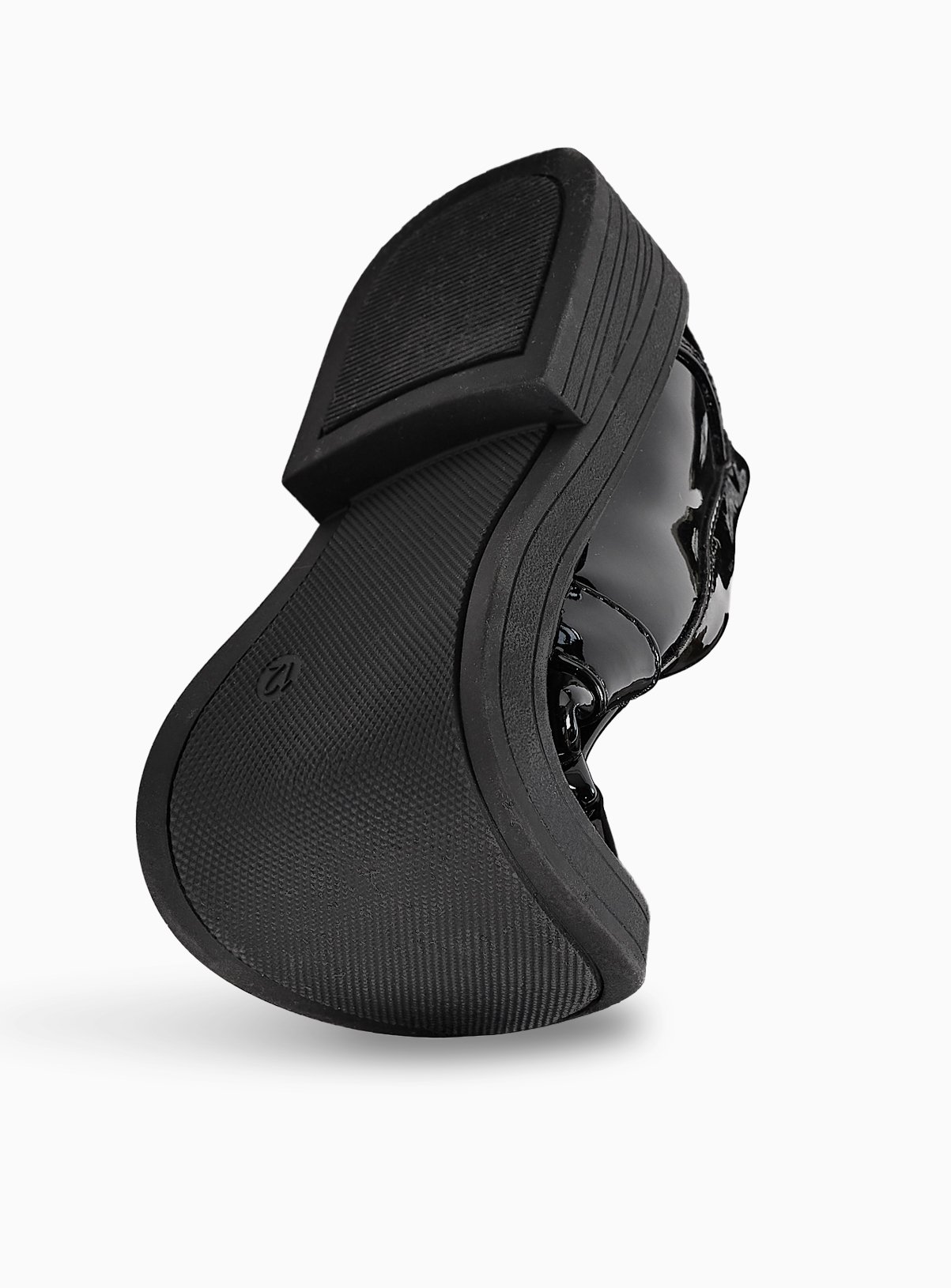 Black PU Patent Bow Detail Loafers 8 Infant - Image 2 thumbnail