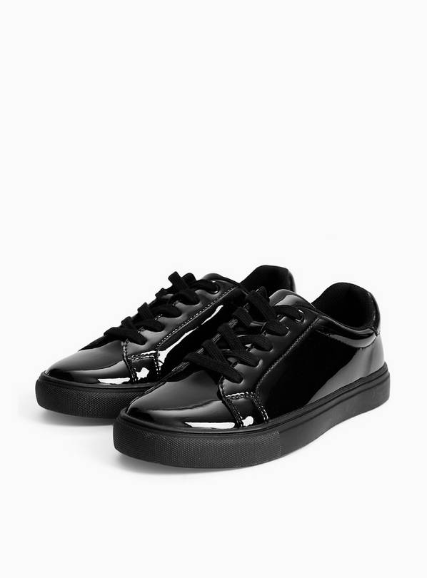 Black PU Patent Dual Fit Cupsole Trainers 11 Infant