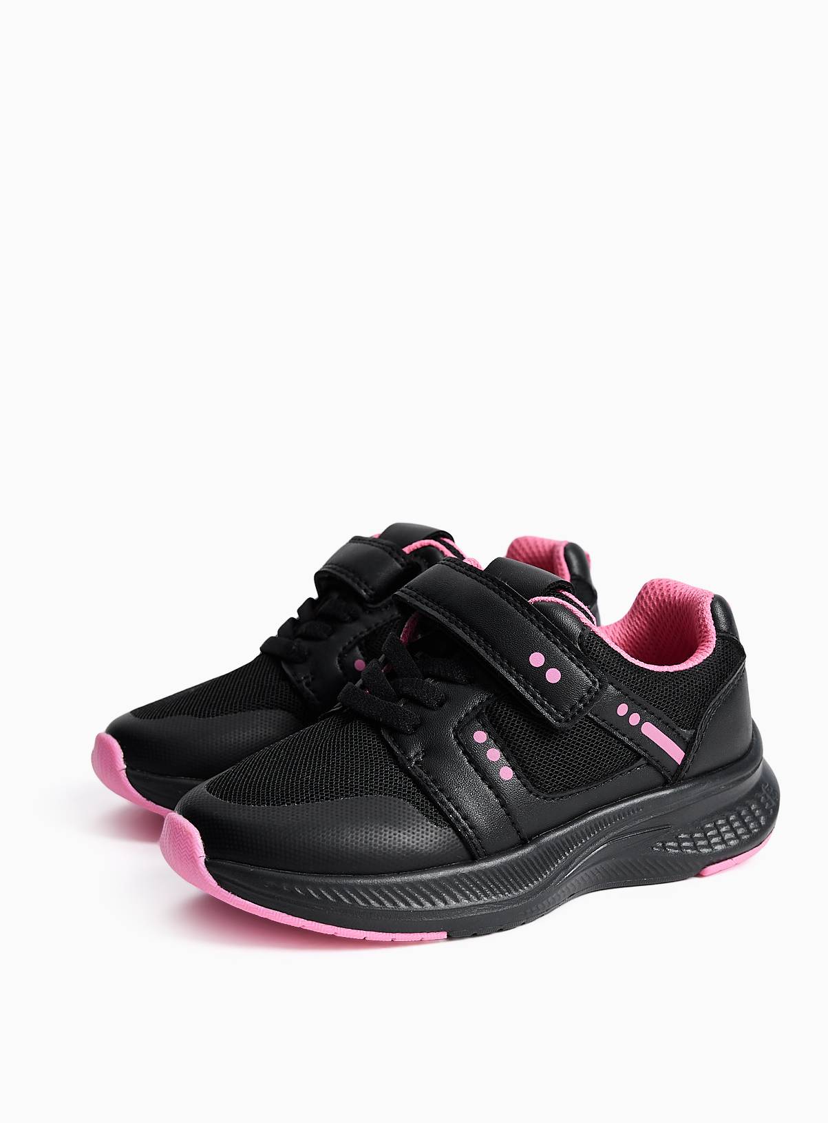 Black & Pink Sports School Trainers 3 - Image 1