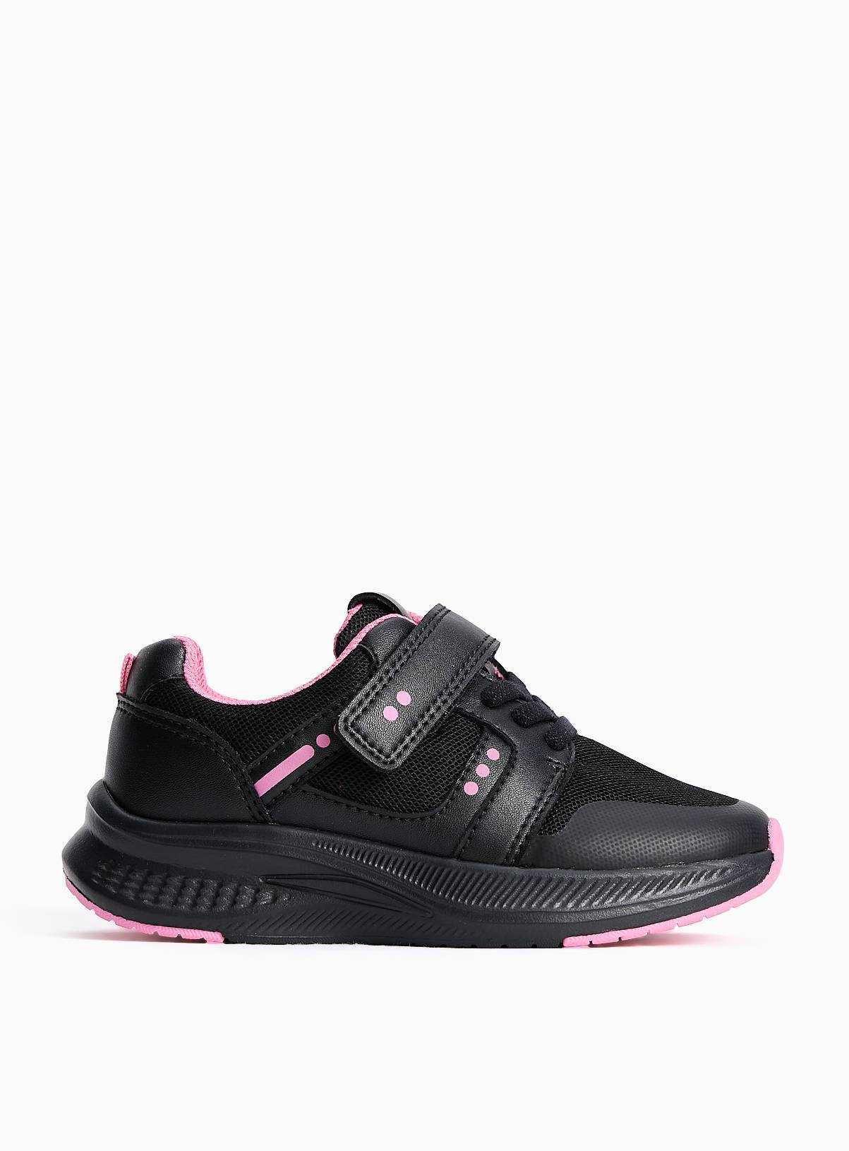 Black & Pink Sports School Trainers 6 Infant - Image 3