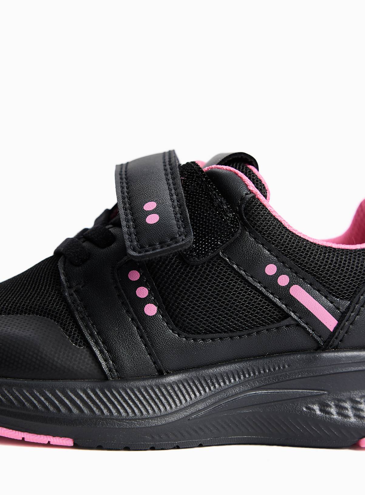 Black & Pink Sports School Trainers 6 Infant - Image 4