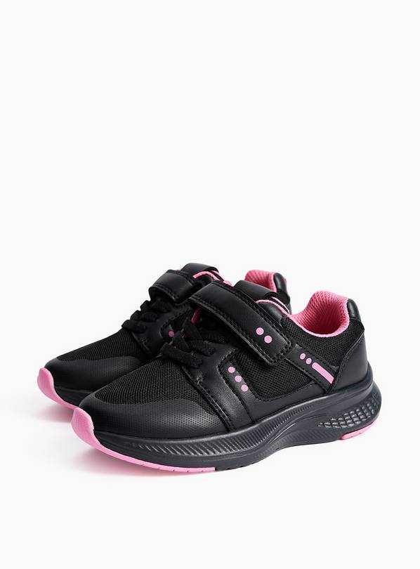 Black & Pink Sports Dual Fit School Trainers 10 Infant
