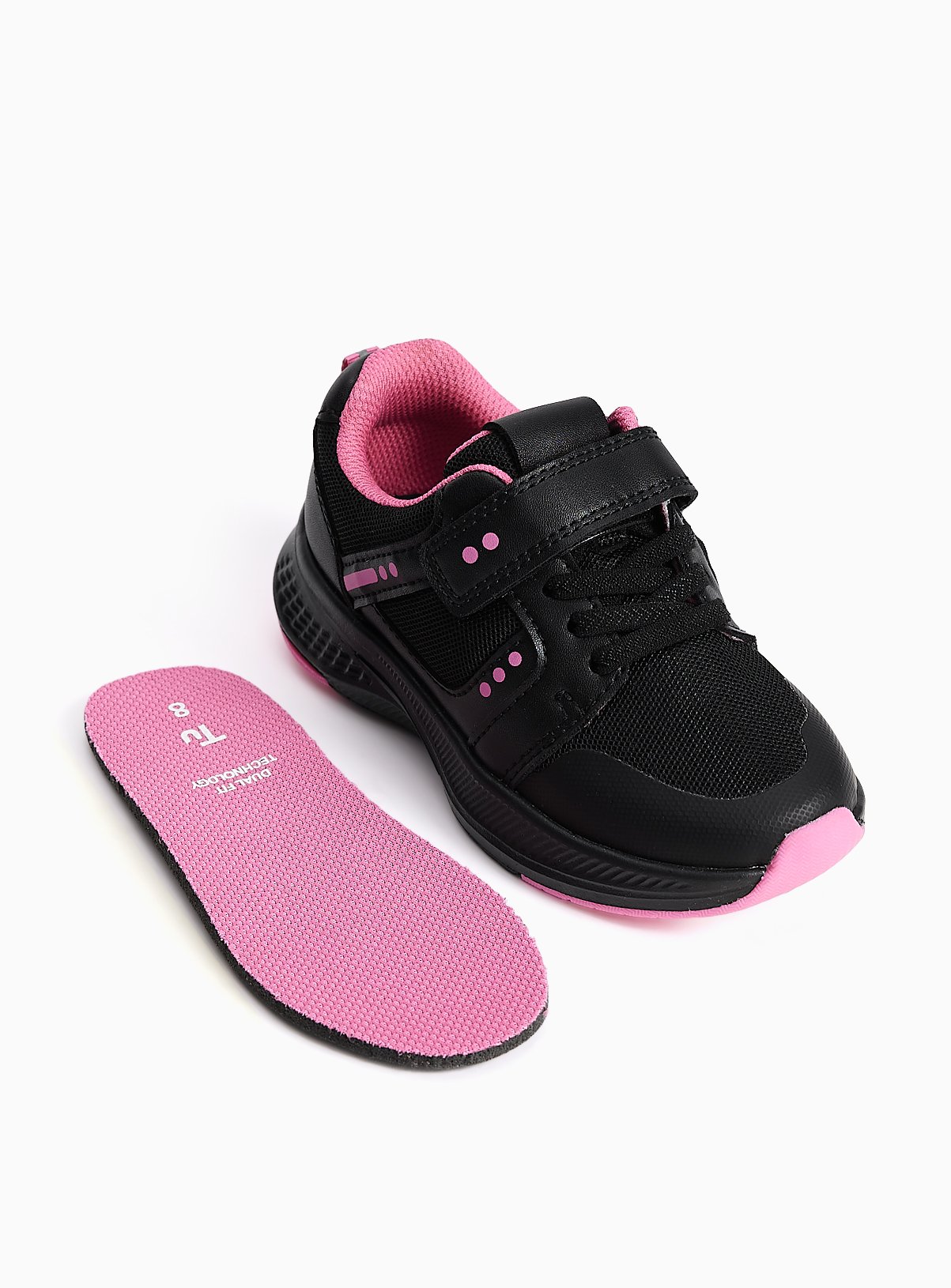 Black & Pink Sports Dual Fit School Trainers 8 Infant - Image 4 thumbnail