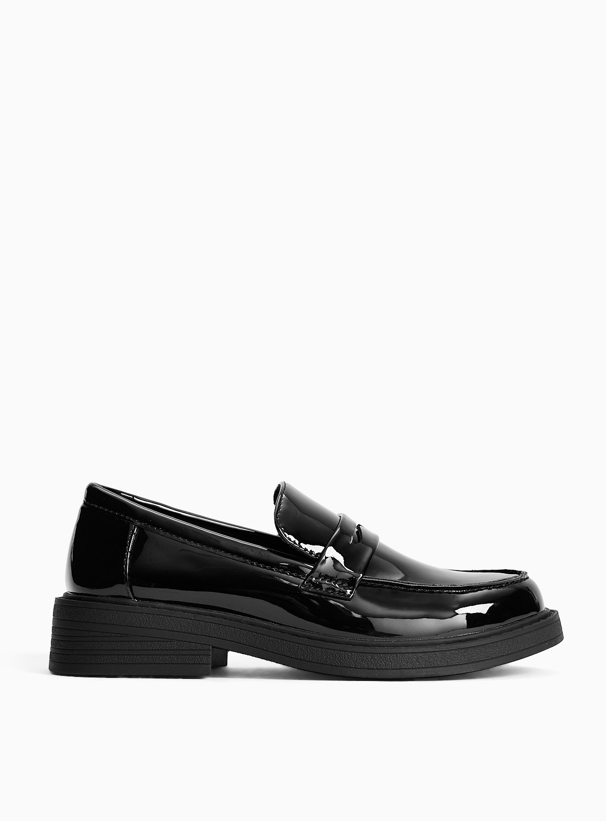 Black PU Patent School Loafers 11 Infant - Image 3 thumbnail