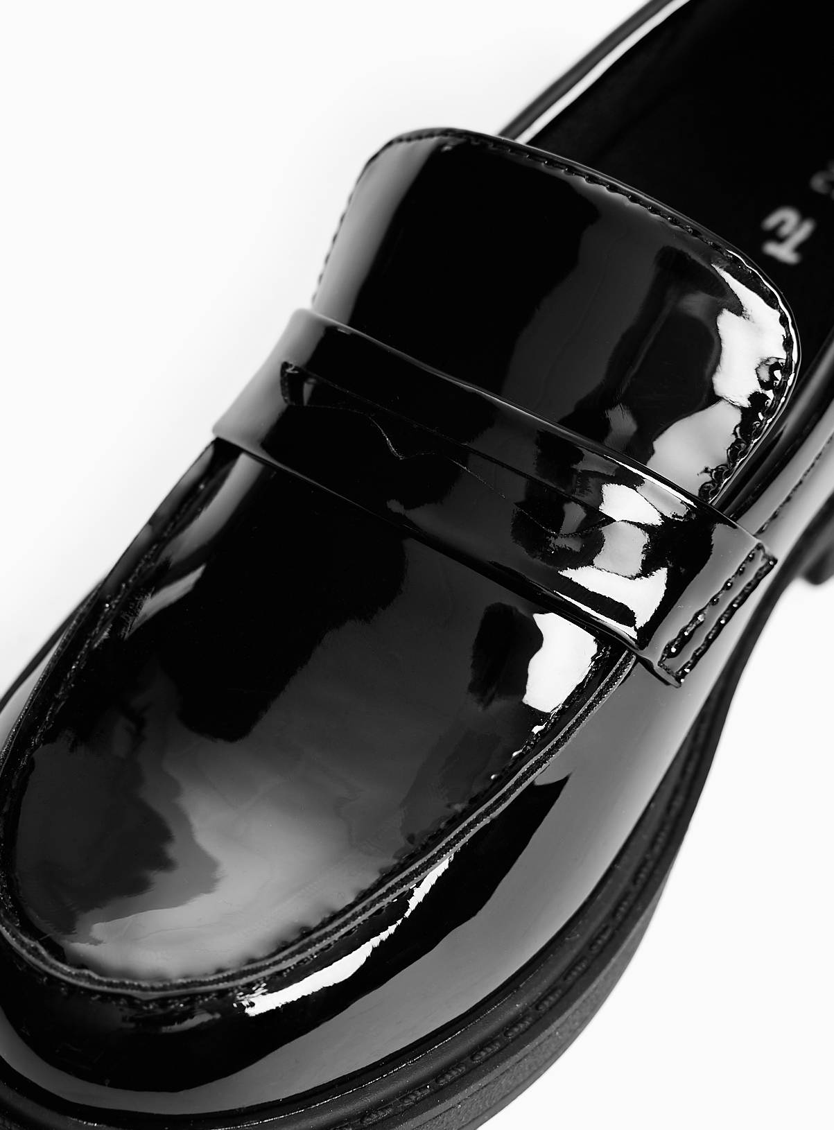 Black PU Patent Dual Fit School Loafers 10 Infant - Image 4
