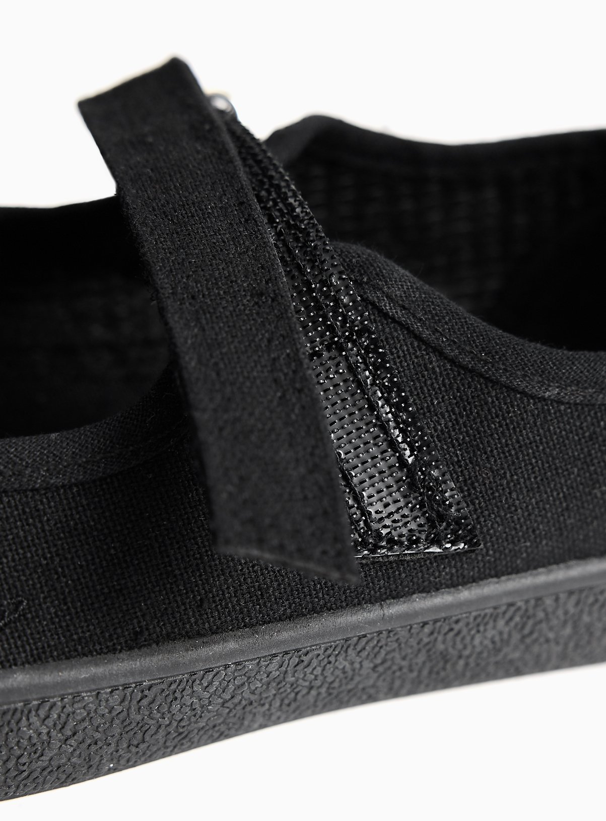 Black Floral Detail Mary Jane School Plimsoles 13 Infant - Image 4 thumbnail