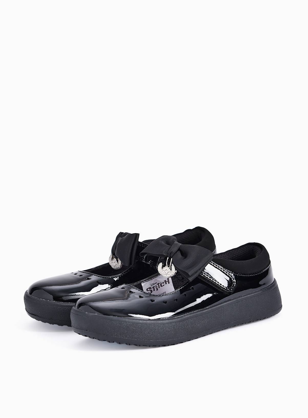 Black Lilo & Stitch Mary Jane School Shoes 12 Infant - Image 1