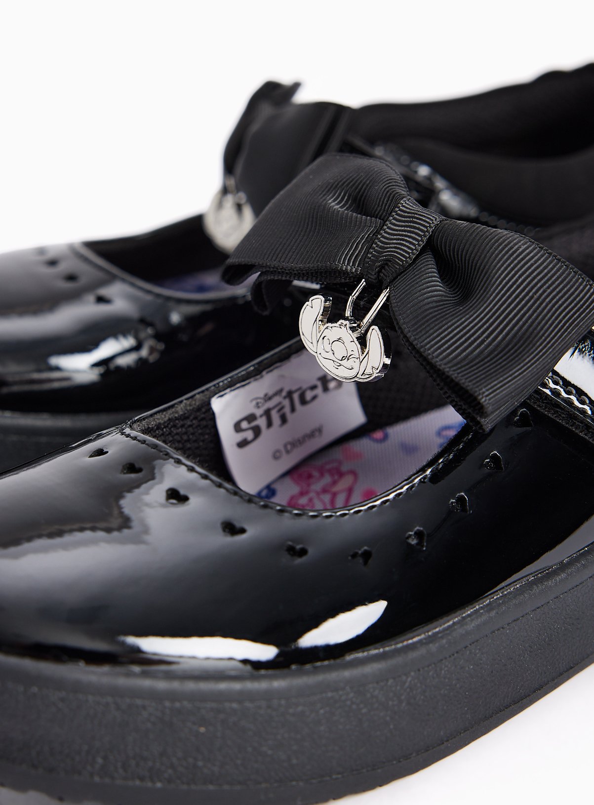 Black Lilo & Stitch Mary Jane School Shoes 12 Infant - Image 4 thumbnail