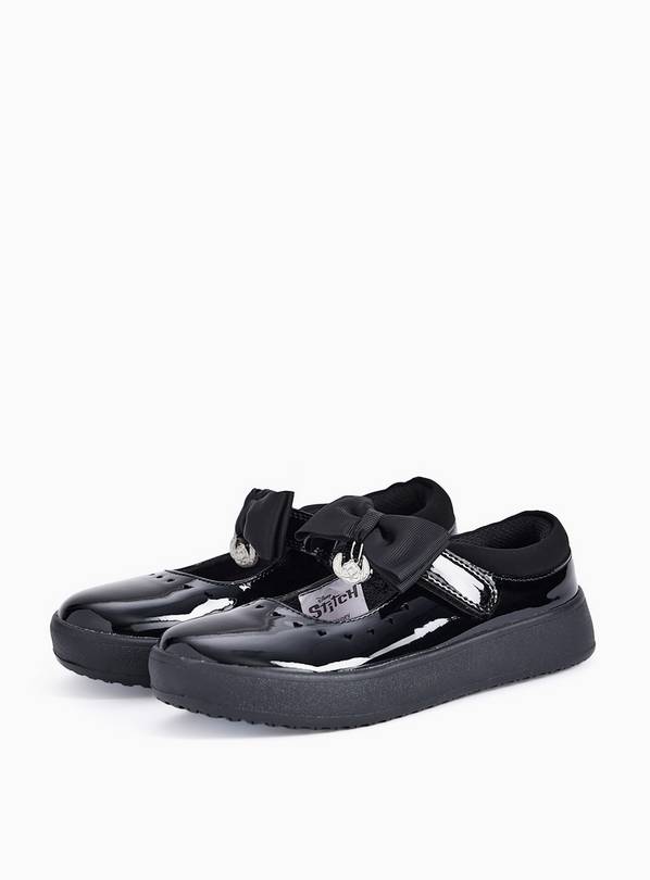 Black Lilo & Stitch Mary Jane School Shoes 8 Infant