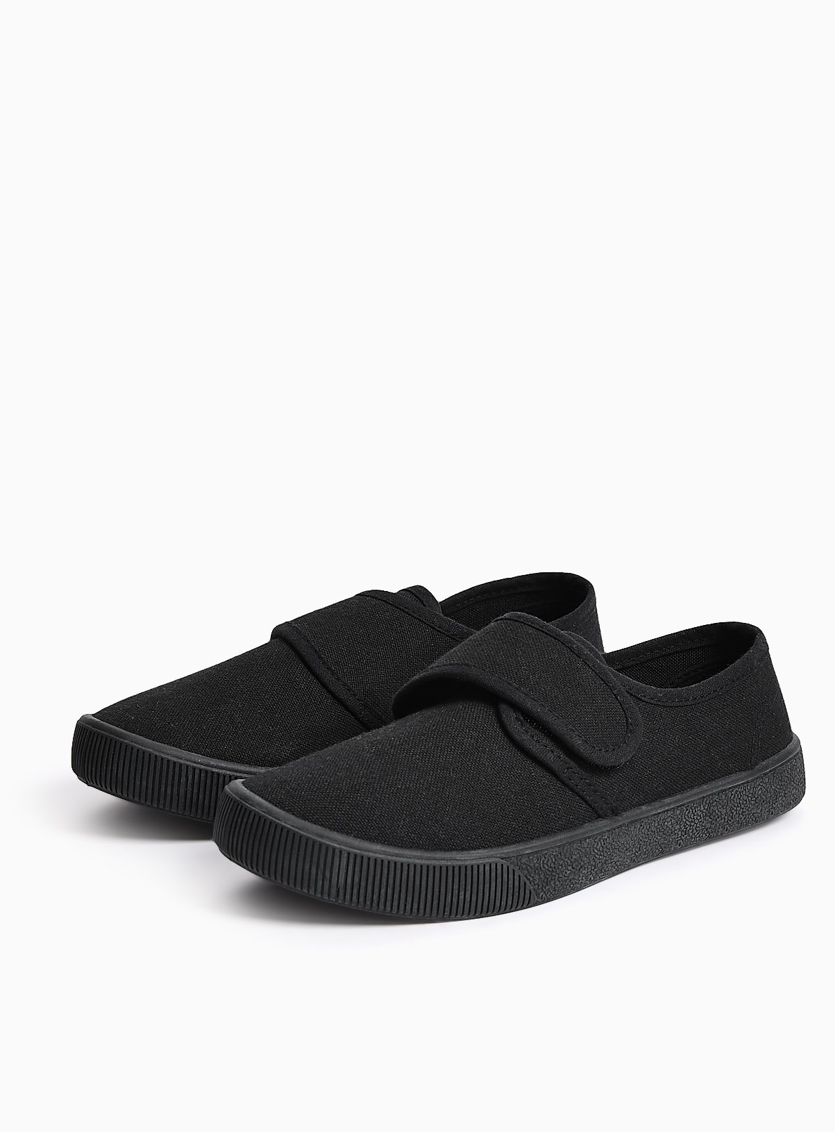 Black Plimsolls School Shoes 10 Infant - Image 1 thumbnail