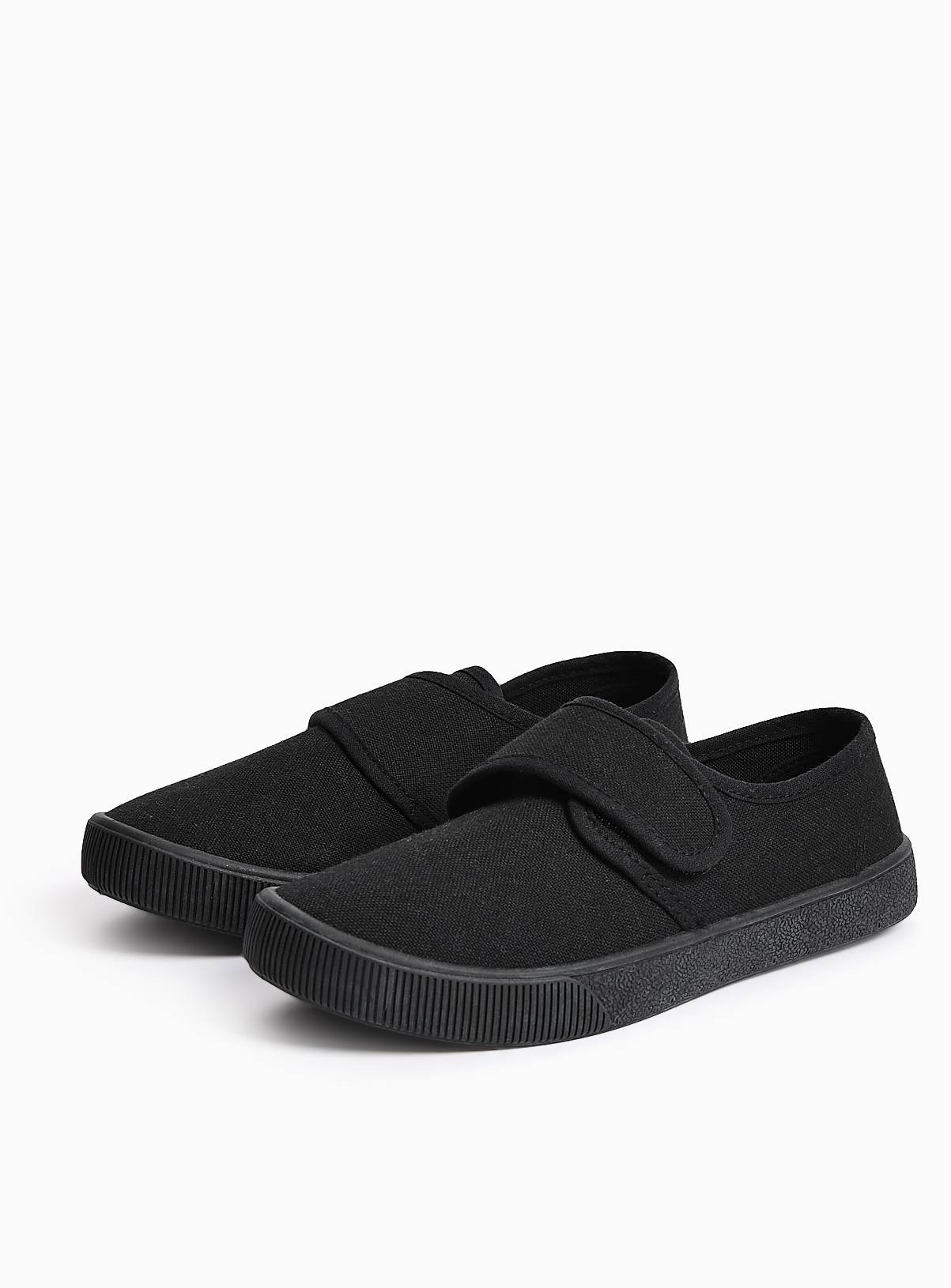 Black Plimsolls School Shoes 10 Infant - Image 1