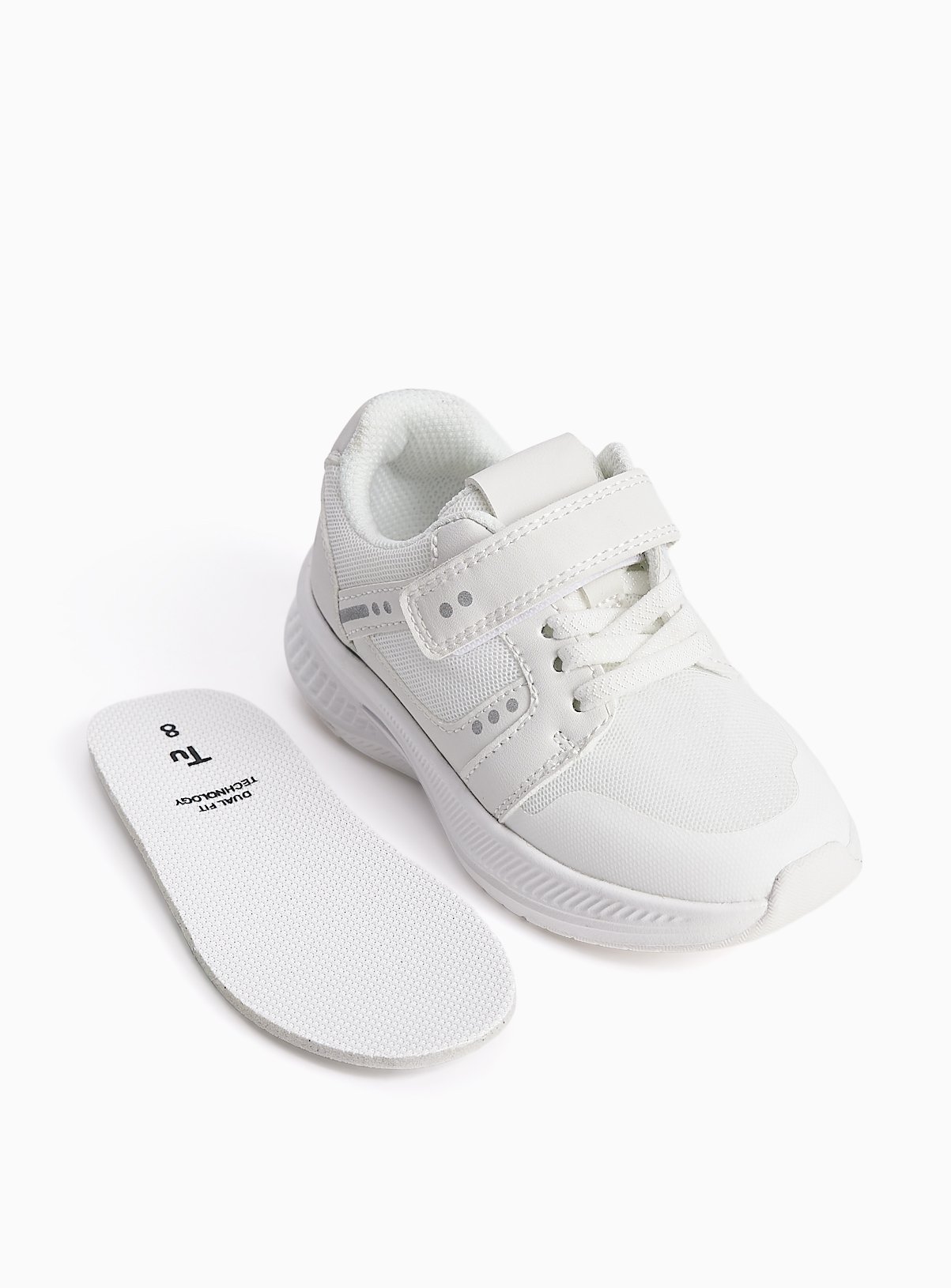 White Dual Fit Sports Style Trainers 1 - Image 3 thumbnail