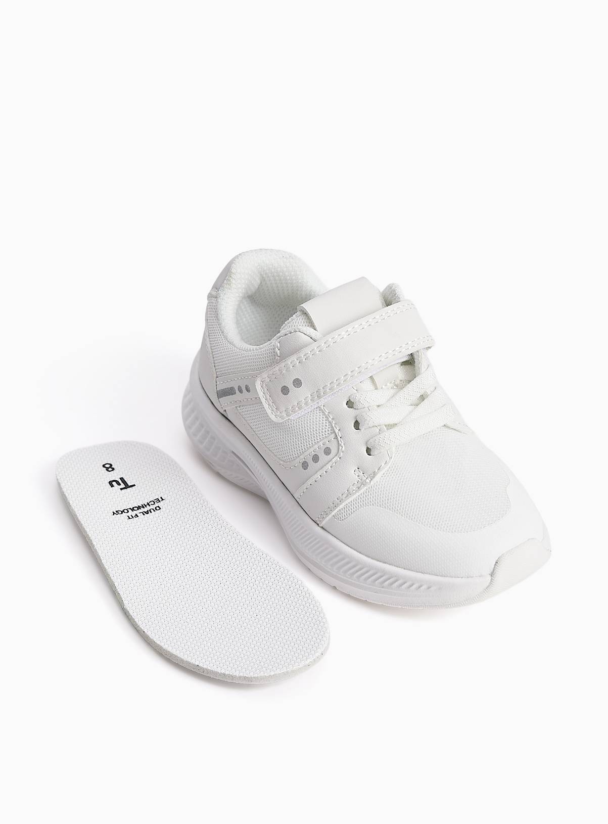 White Dual Fit Sports Style Trainers 1 - Image 3