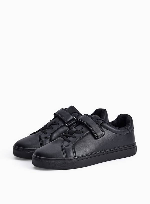 Black Faux Leather Cupsole Trainers 9 Infant