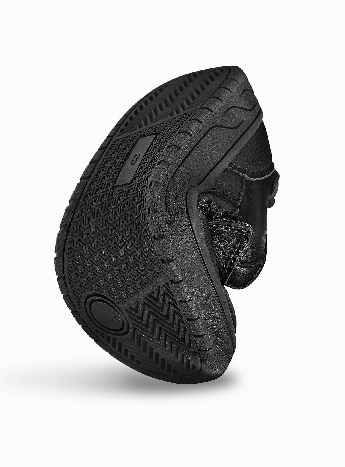Black Coated Leather Trainers 9 Infant - Image 2