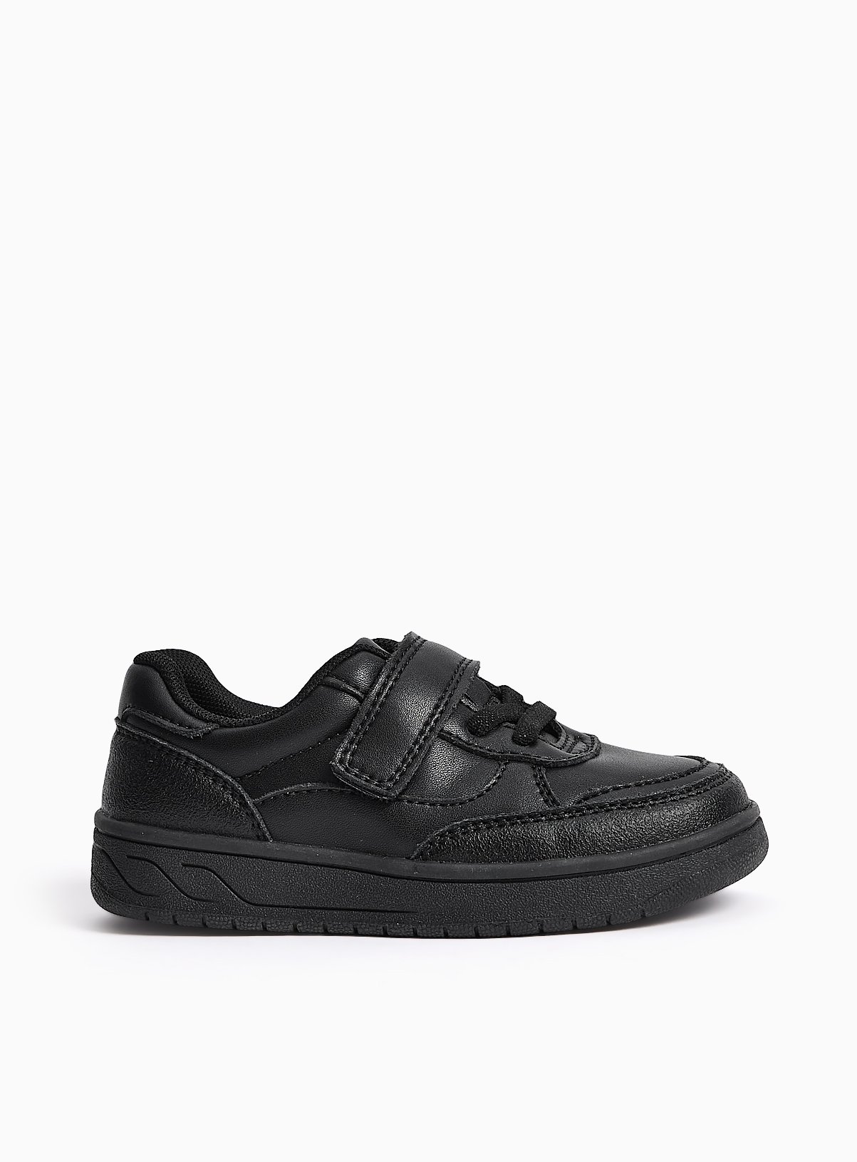 Black Coated Leather Trainers 9 Infant - Image 3 thumbnail
