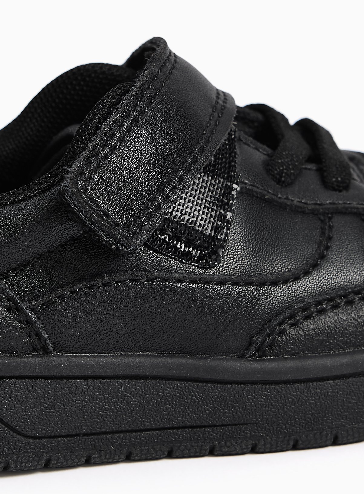 Black Coated Leather Trainers 9 Infant - Image 4 thumbnail