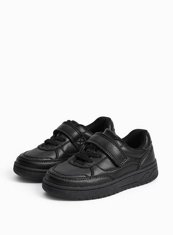 Black Coated Leather Trainers 6 Infant