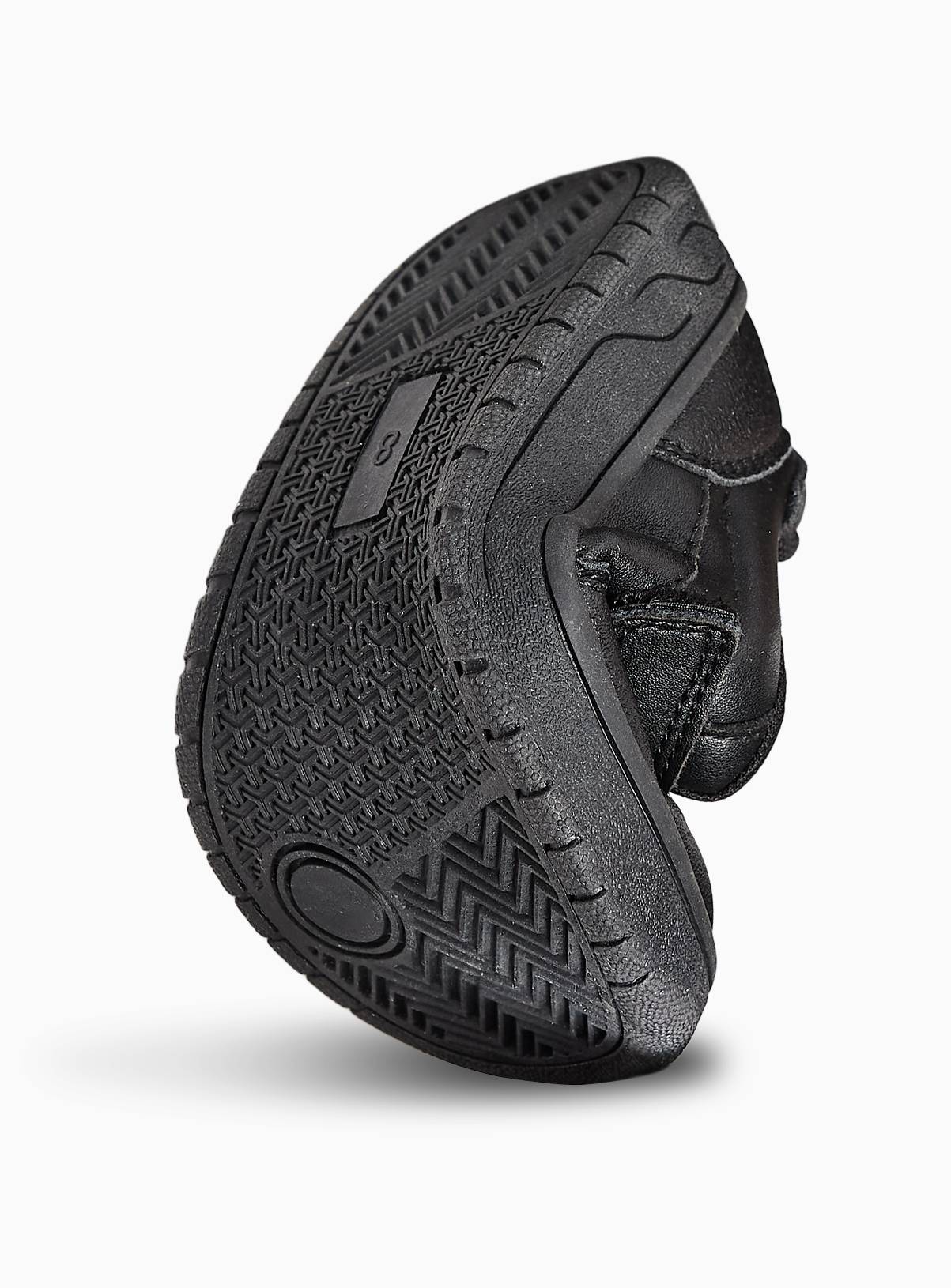 Black Coated Leather Dual Fit Trainers 10 Infant - Image 2