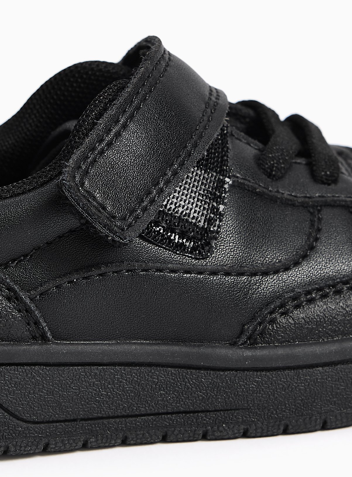 Black Coated Leather Dual Fit Trainers 10 Infant - Image 3 thumbnail