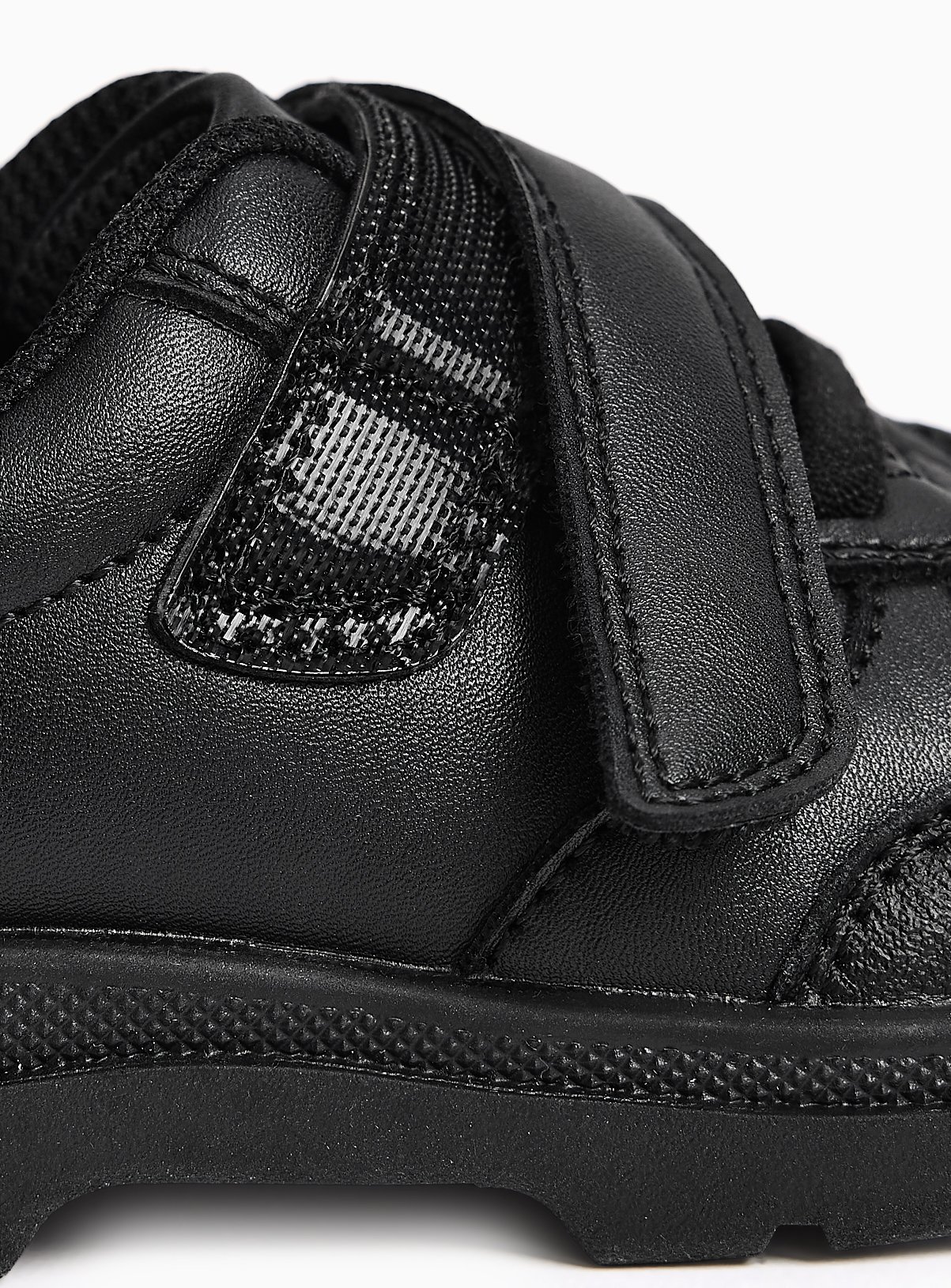 Black Dual Fit PU Elastic Lace Trainers 9 Infant - Image 4 thumbnail