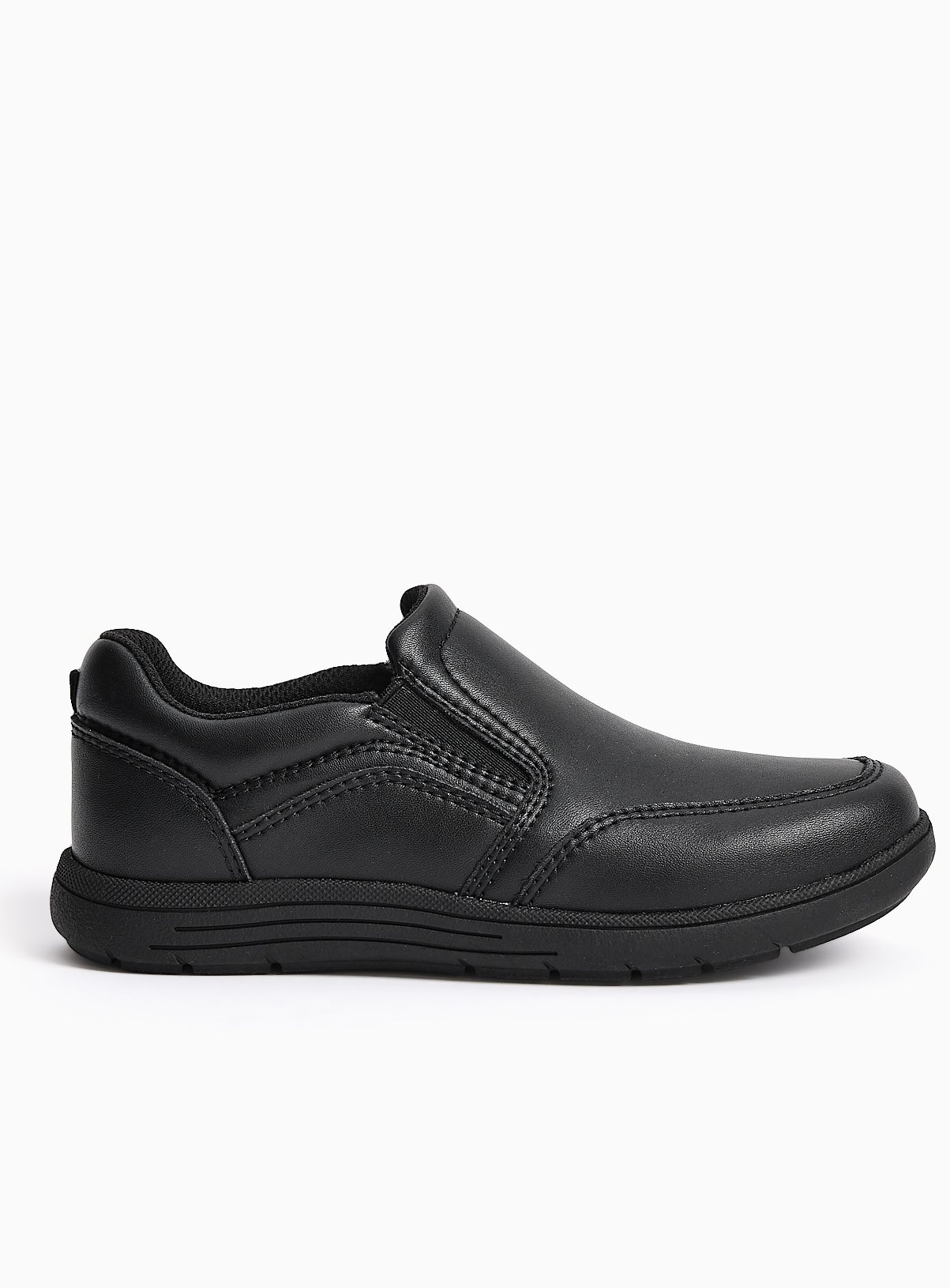 Black PU Slim Sole School Loafers 13 Infant - Image 3 thumbnail