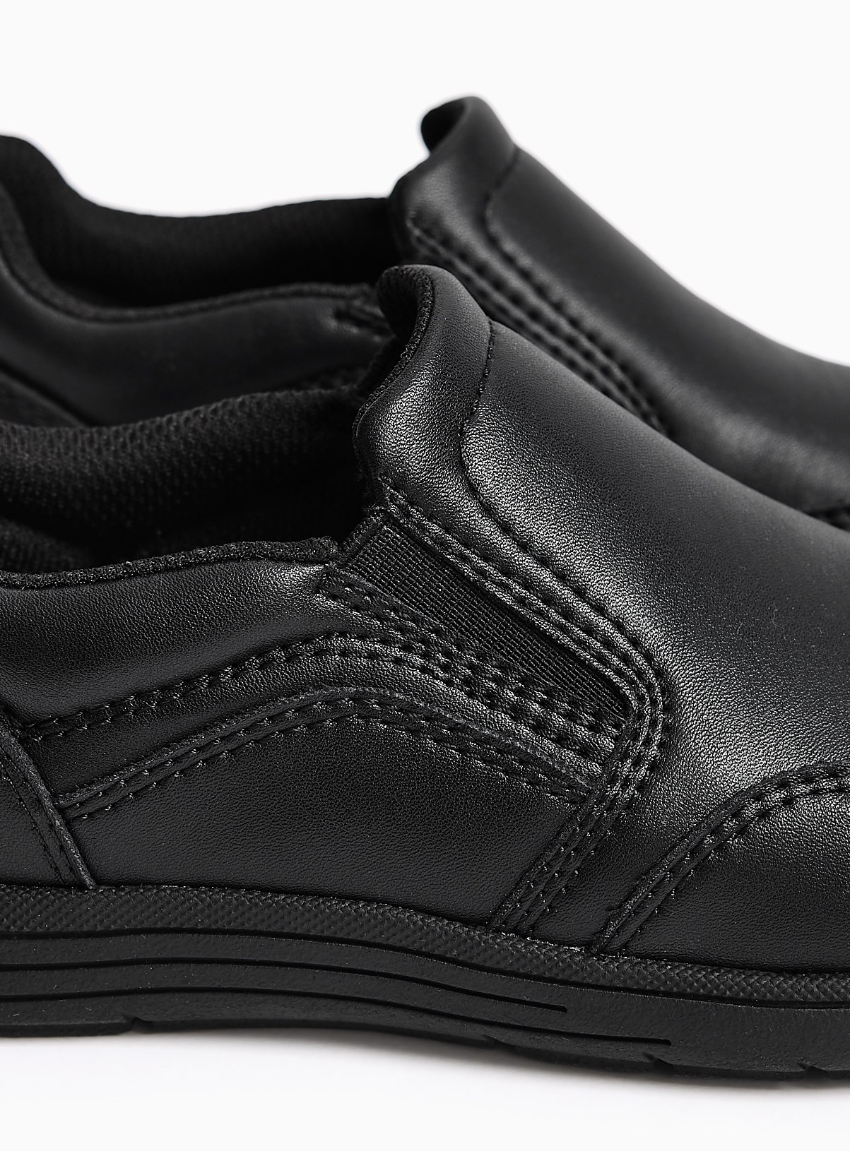 Black PU Slim Sole School Loafers 13 Infant - Image 4 thumbnail