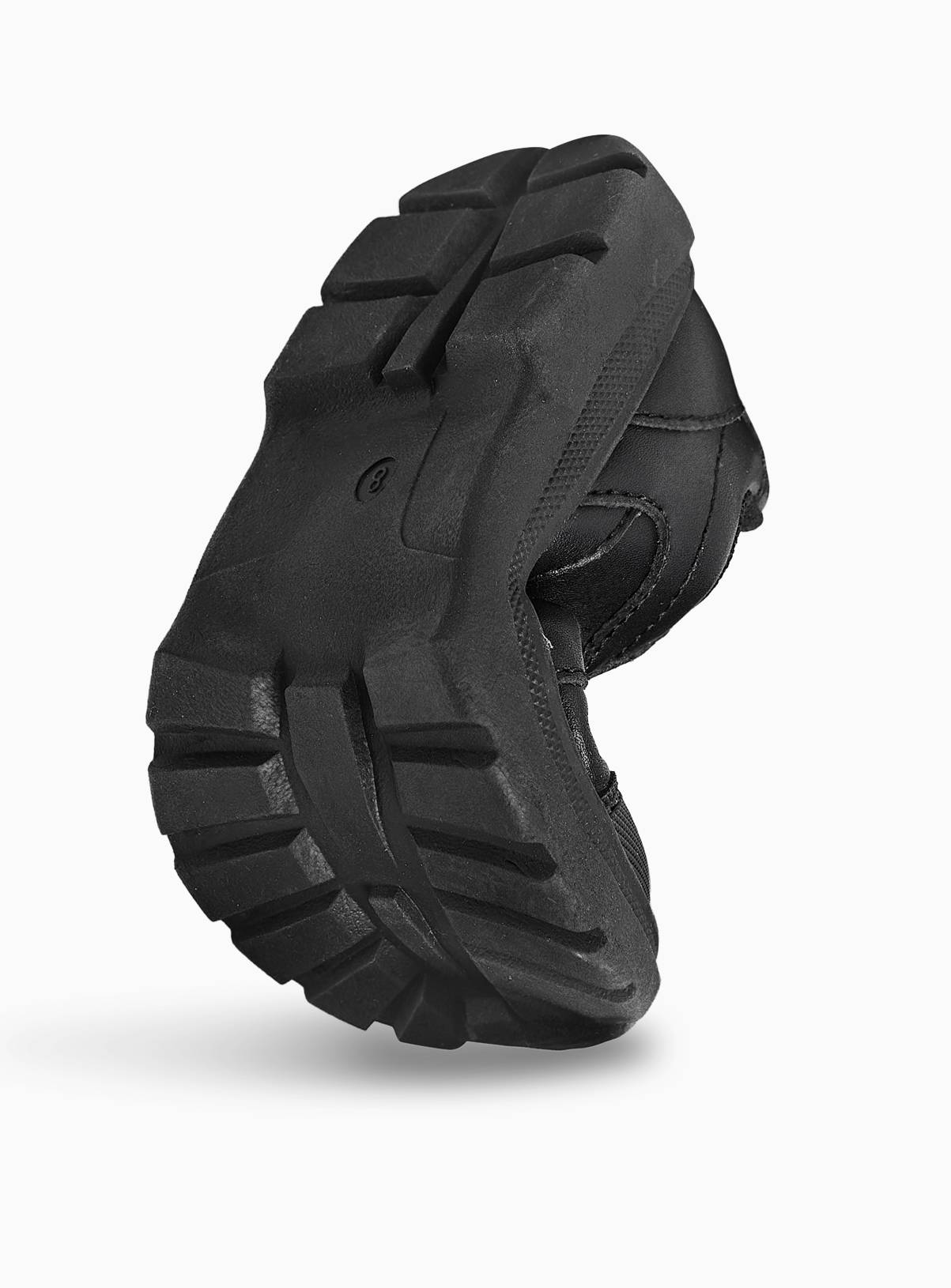Black Leather Elastic Lace School Shoes 12 Infant - Image 2
