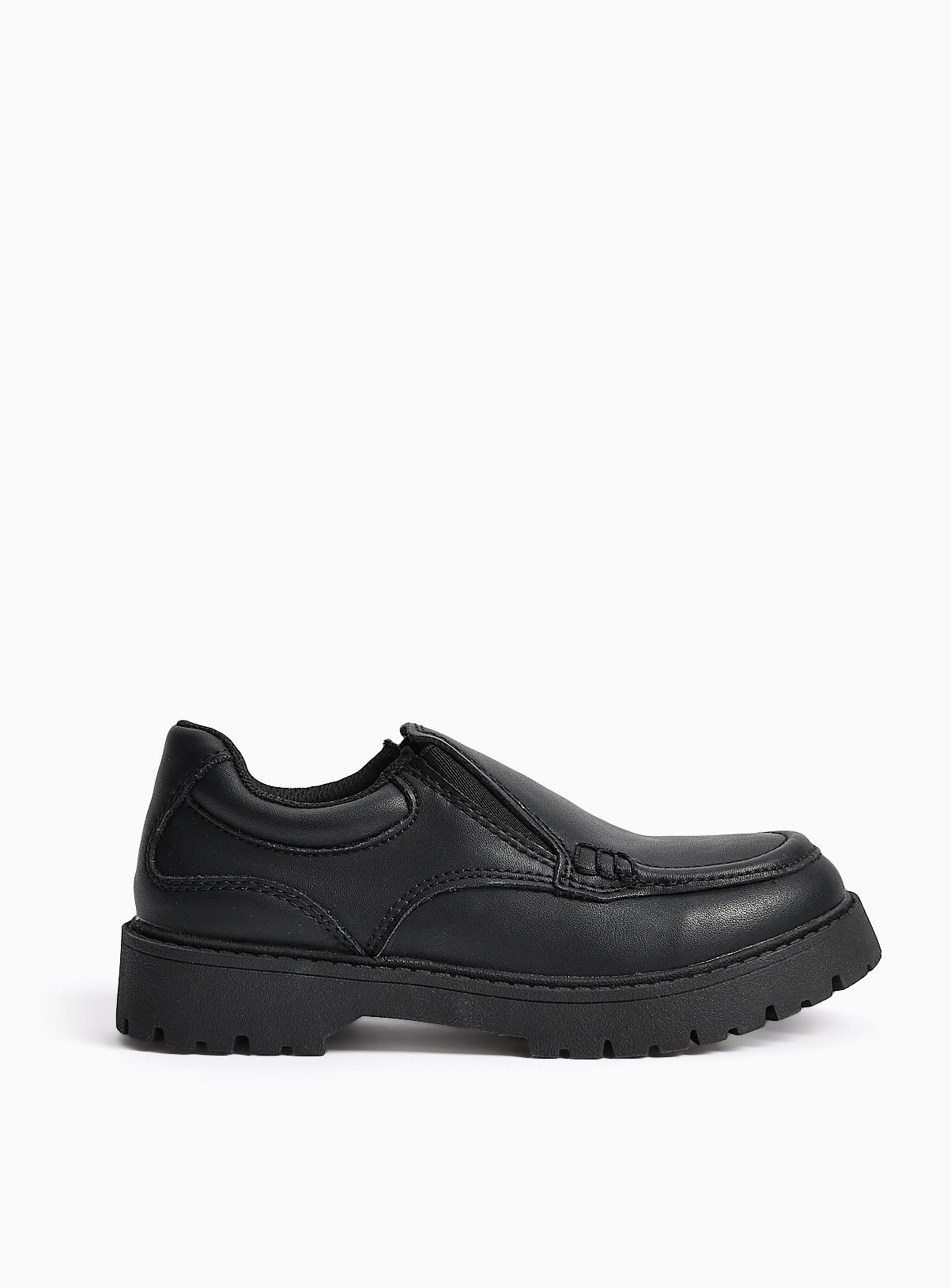 Black Coated Leather Chunky School Loafers 11 Infant - Image 3 thumbnail
