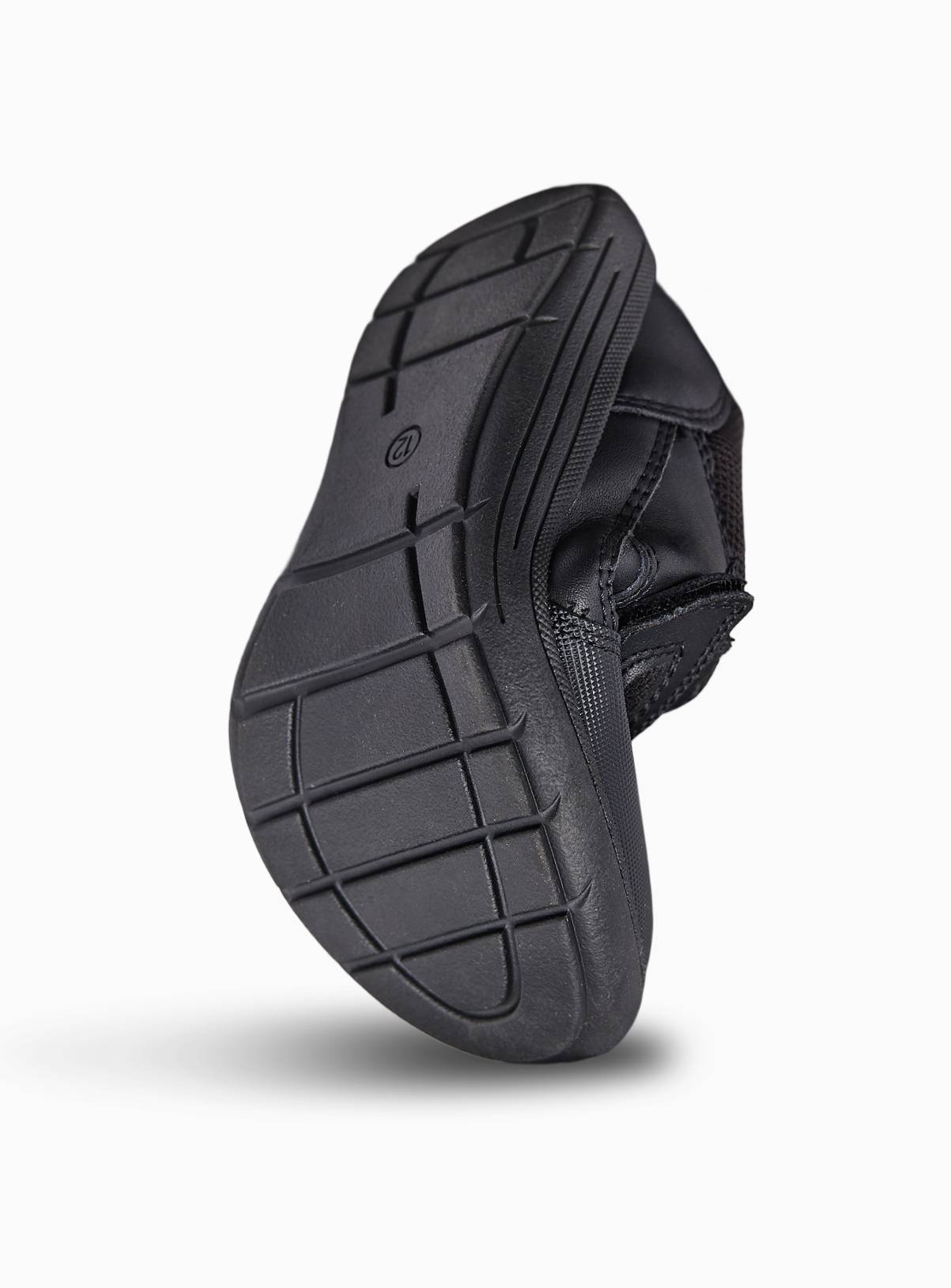 Black Coated Leather Single Strap School Shoes 13 Infant - Image 2