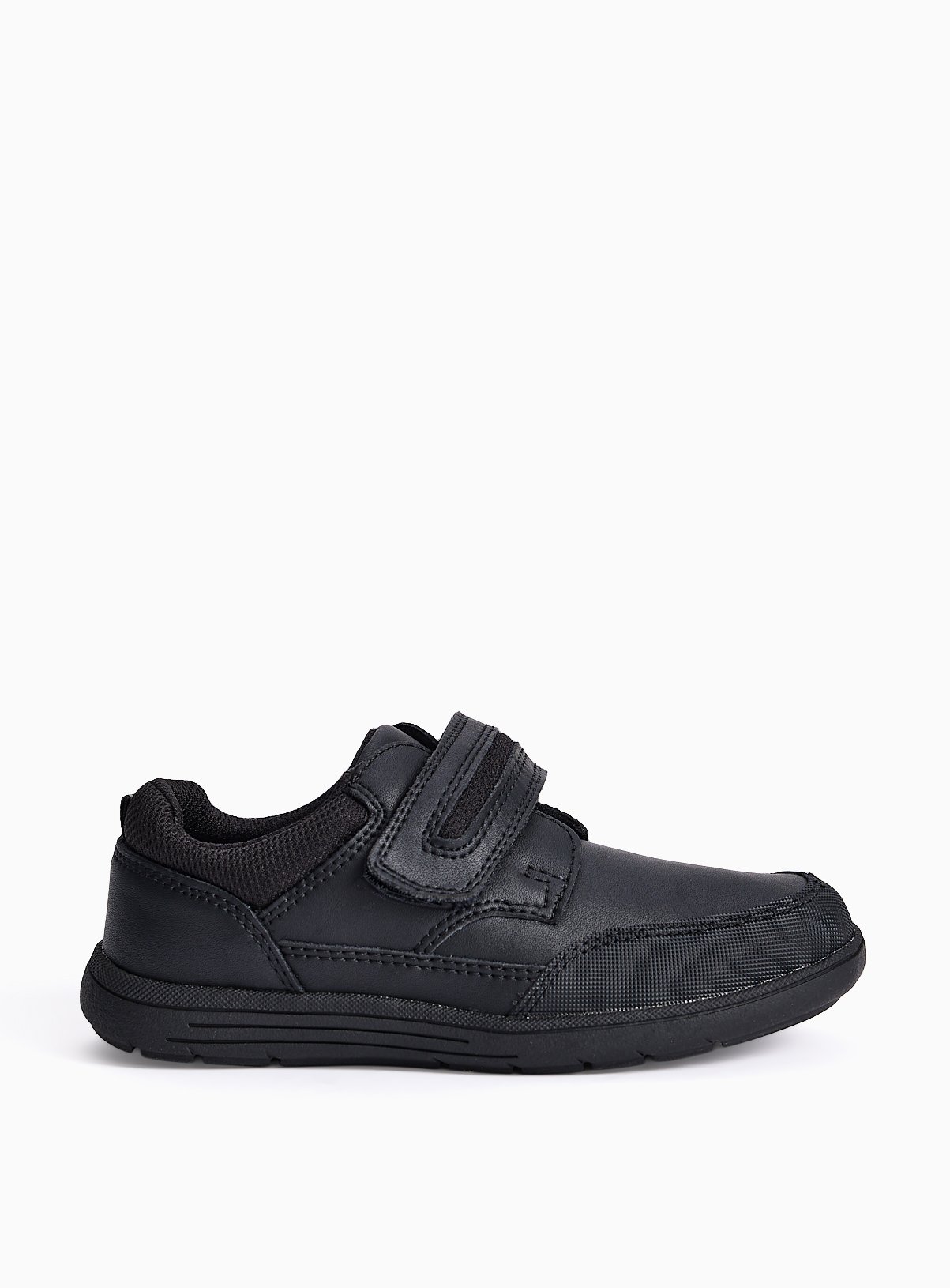 Black Coated Leather Single Strap School Shoes 13 Infant - Image 3 thumbnail