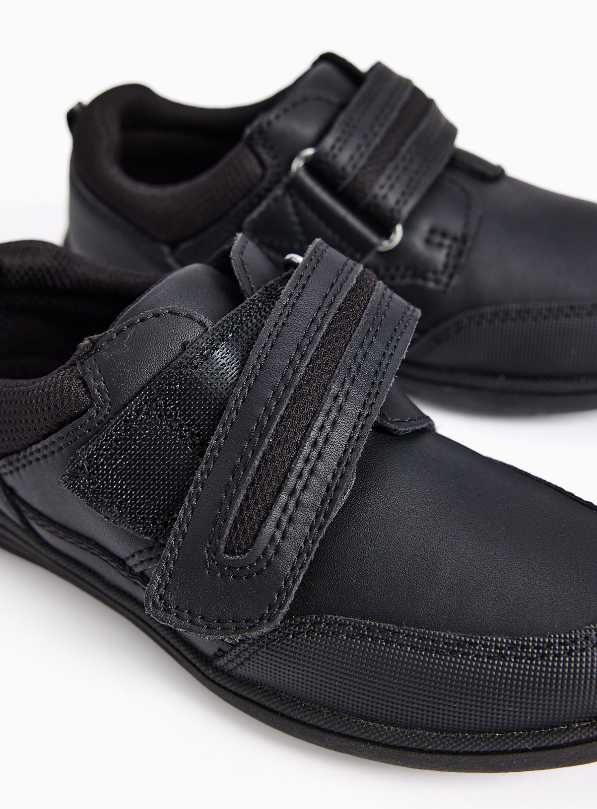 Black Coated Leather Single Strap School Shoes 13 Infant - Image 4 thumbnail