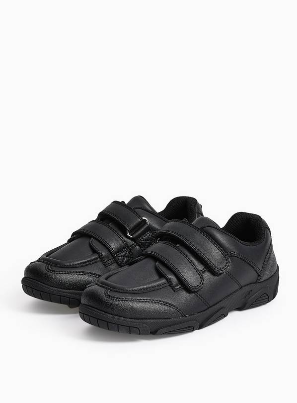 Black Dual Fit Coated Leather Trainers 12 Infant