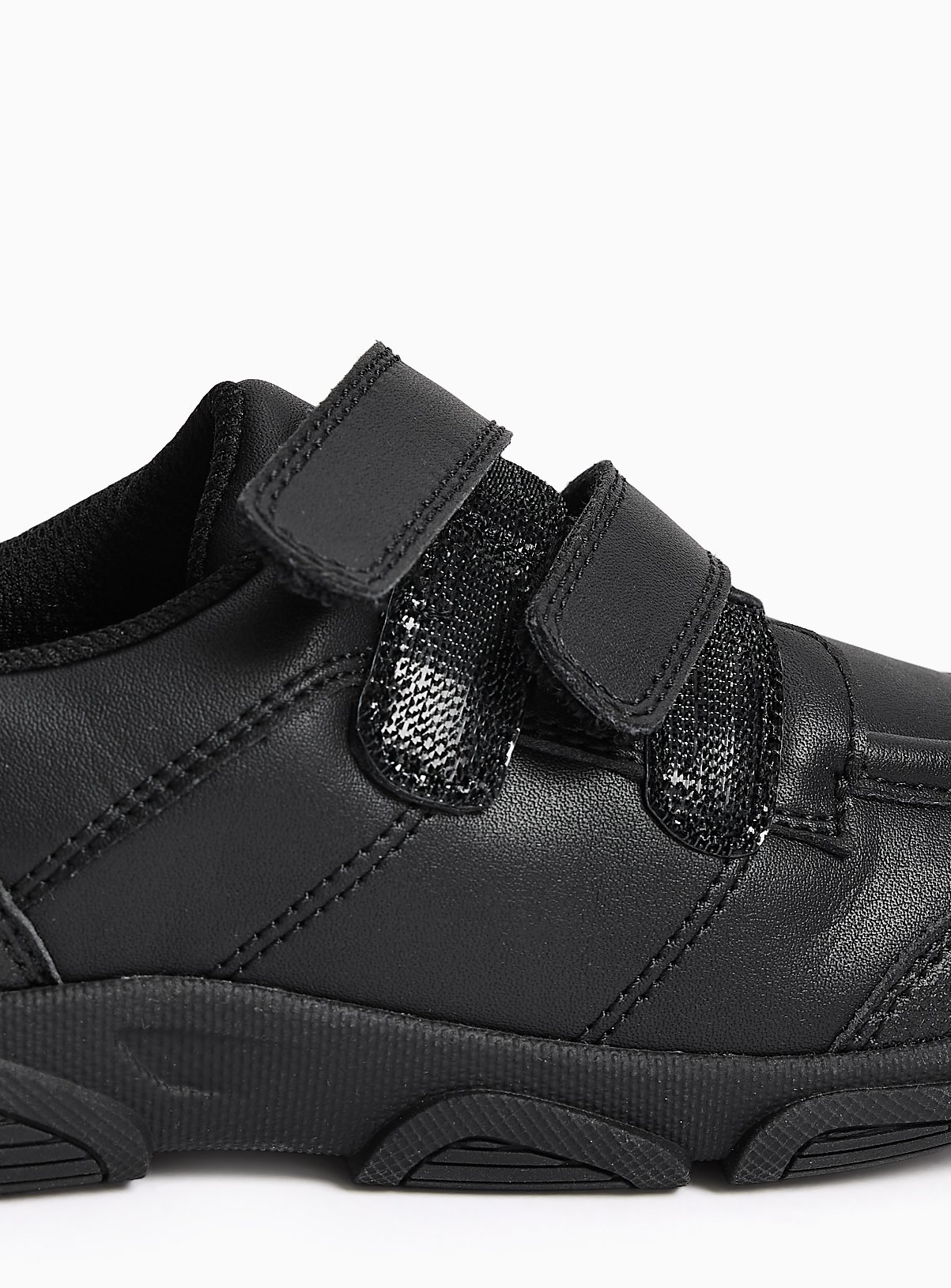 Black Dual Fit Coated Leather Trainers 12 Infant - Image 4 thumbnail