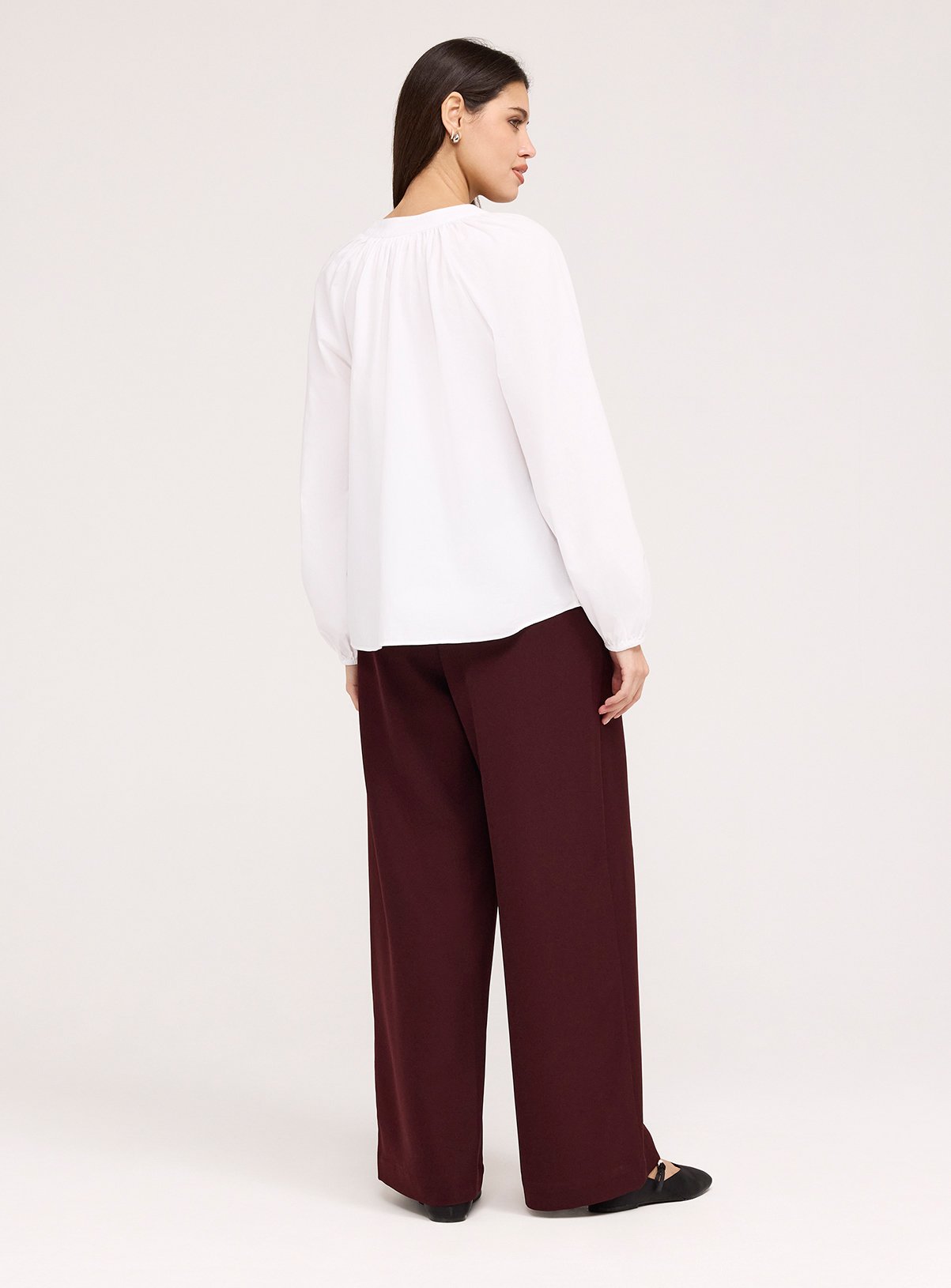 FINERY Martha Loose Fit Button Up Peplum Blouse White 20 - Image 7 thumbnail