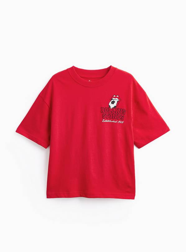 Red Rolling Stones Football Graphic T-Shirt 12 years