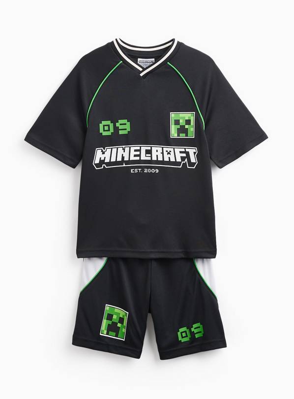 Black Minecraft Print Football Kit 5 years