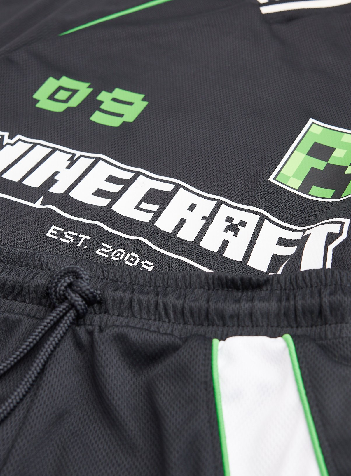 Black Minecraft Print Football Kit 12 years - Image 2 thumbnail