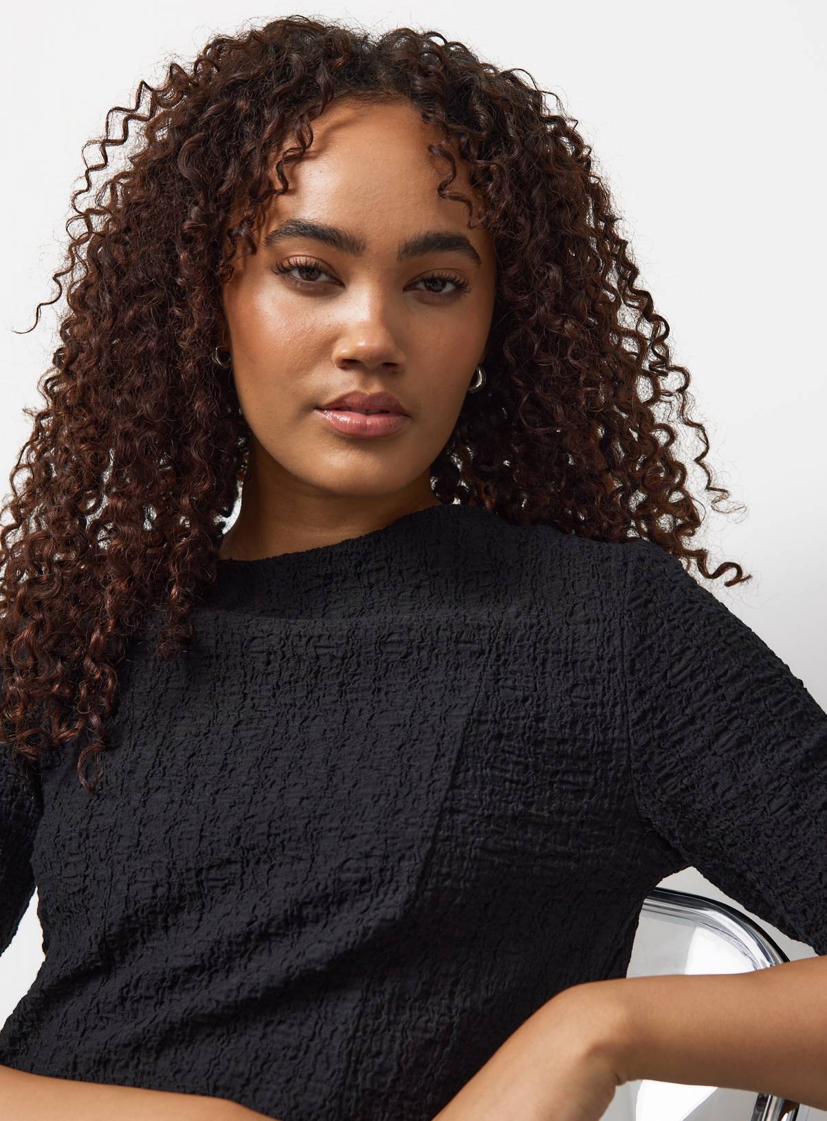 Black Textured Smock Dress 12 - Image 2