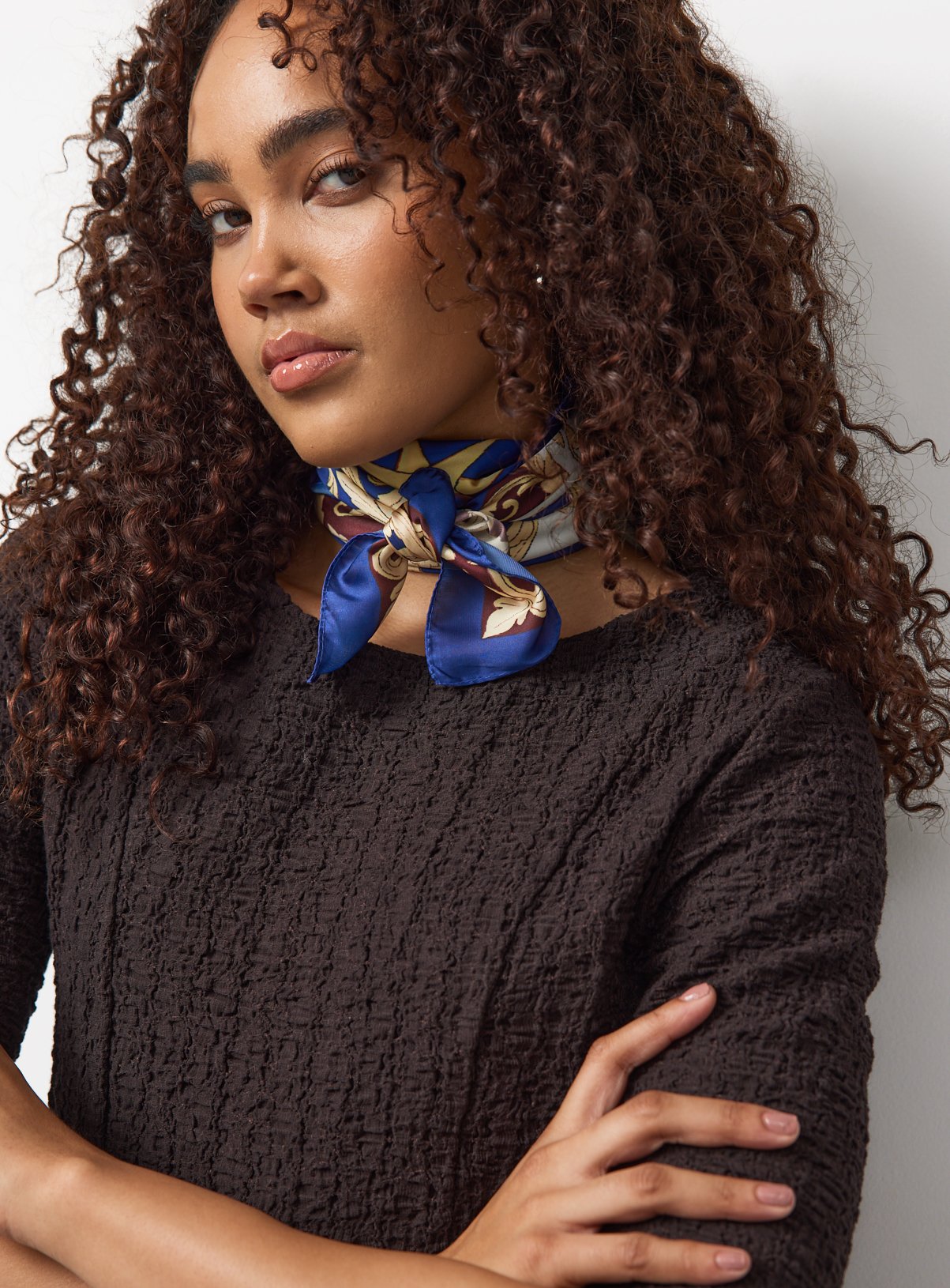 Brown Textured Smock Dress 6 - Image 2 thumbnail