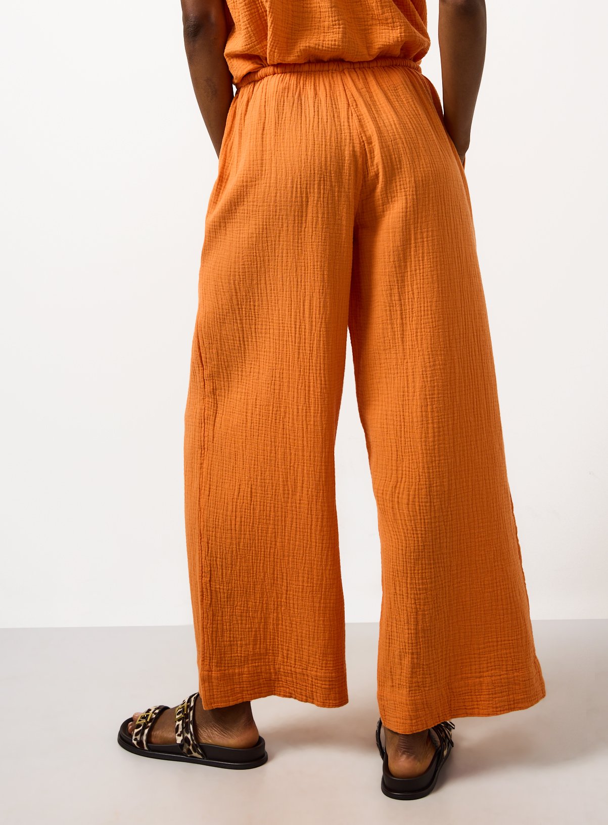 Orange Double Cloth Wide Leg Trousers 24 - Image 4 thumbnail