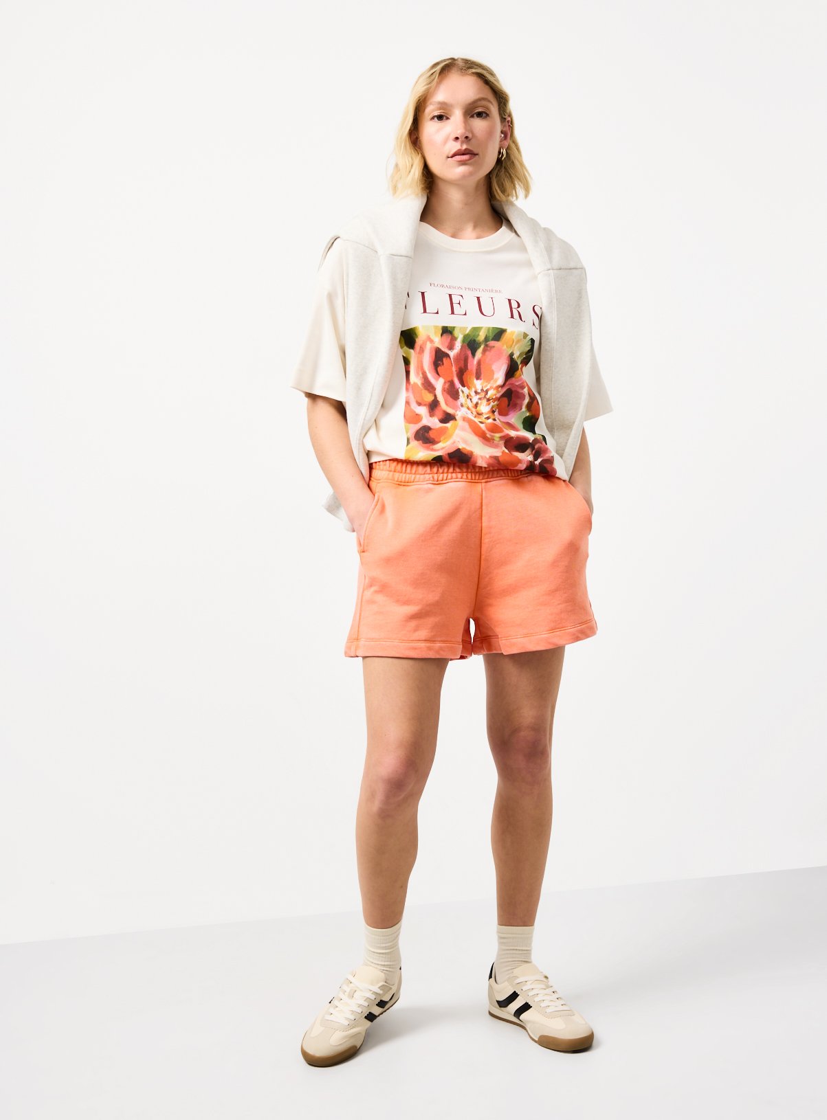 Orange Washed Co-ord Jersey Shorts XL - Image 2 thumbnail