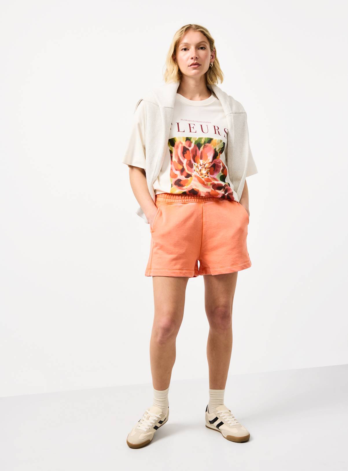 Orange Washed Co-ord Jersey Shorts XL - Image 2
