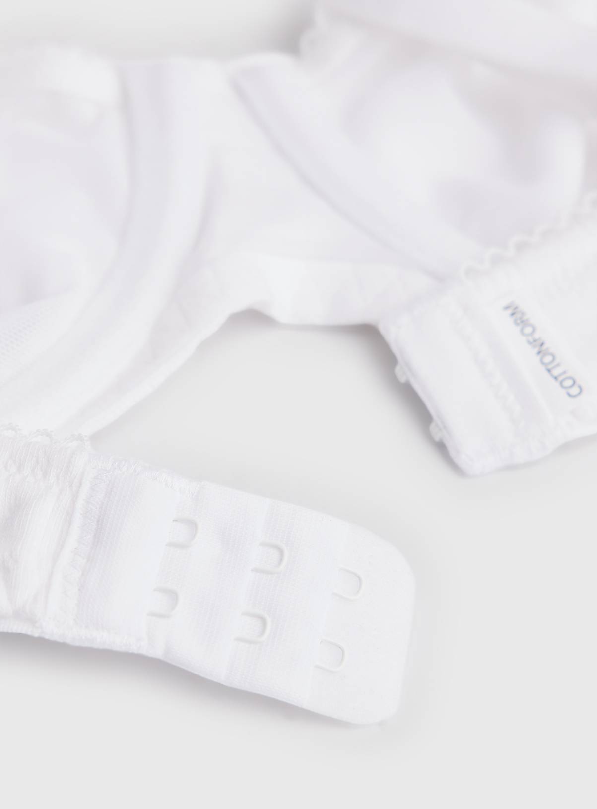 Cottonform™ White Wired Pointelle Balcony Bra 34B - Image 4
